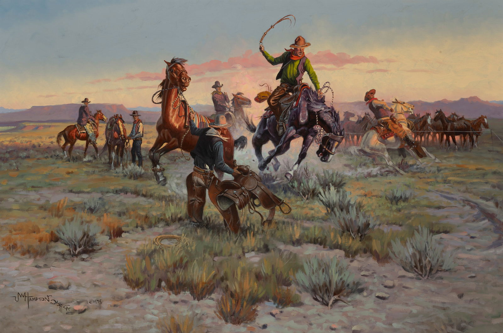 JOHN WADE HAMPTON (1918-2000) When a Cowboy Needs Room (1 of 4)