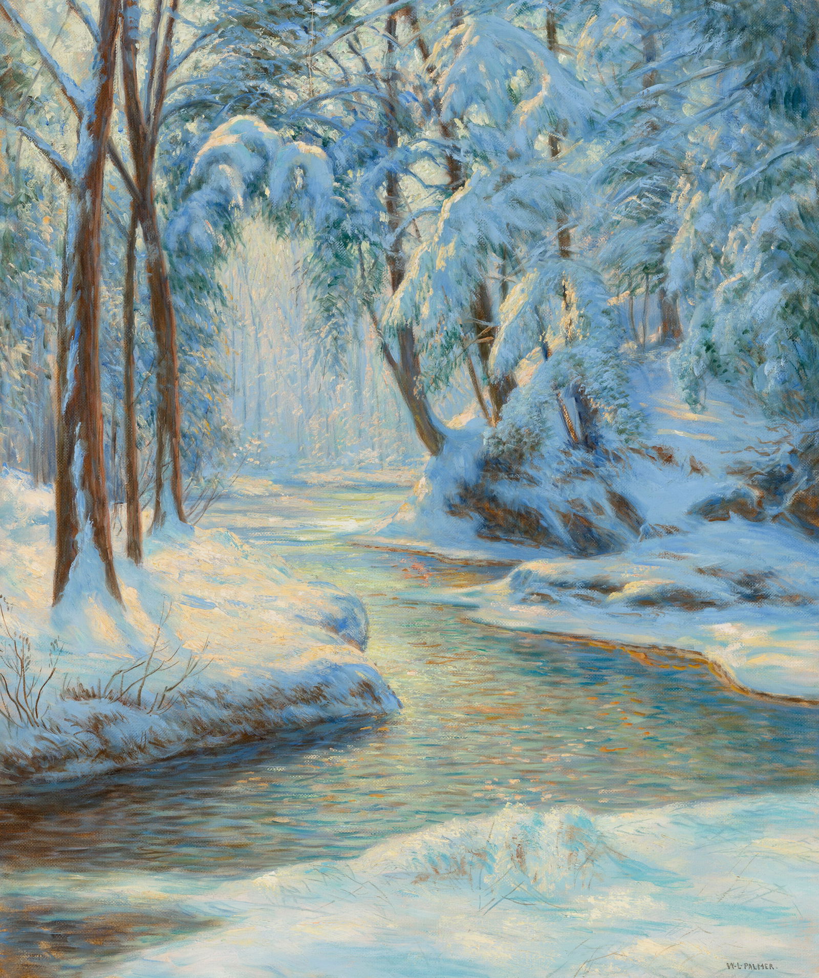 WALTER LAUNT PALMER (1854-1932) Snowy Landscape with Brook (1 of 4)