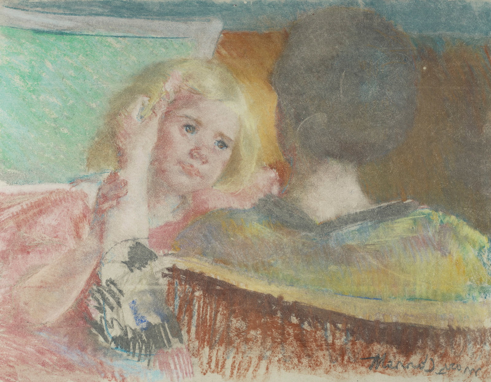 MARY CASSATT (1844-1926) Mother Combing Sara's Hair (No. 2) (1 of 4)