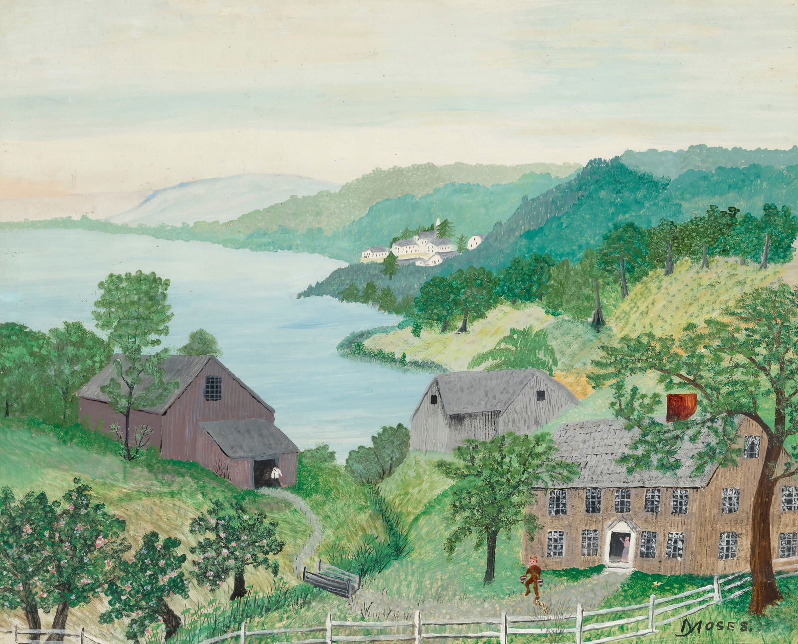 ANNA MARY ROBERTSON 'GRANDMA' MOSES (1860-1961) On Lake George (1 of 3)