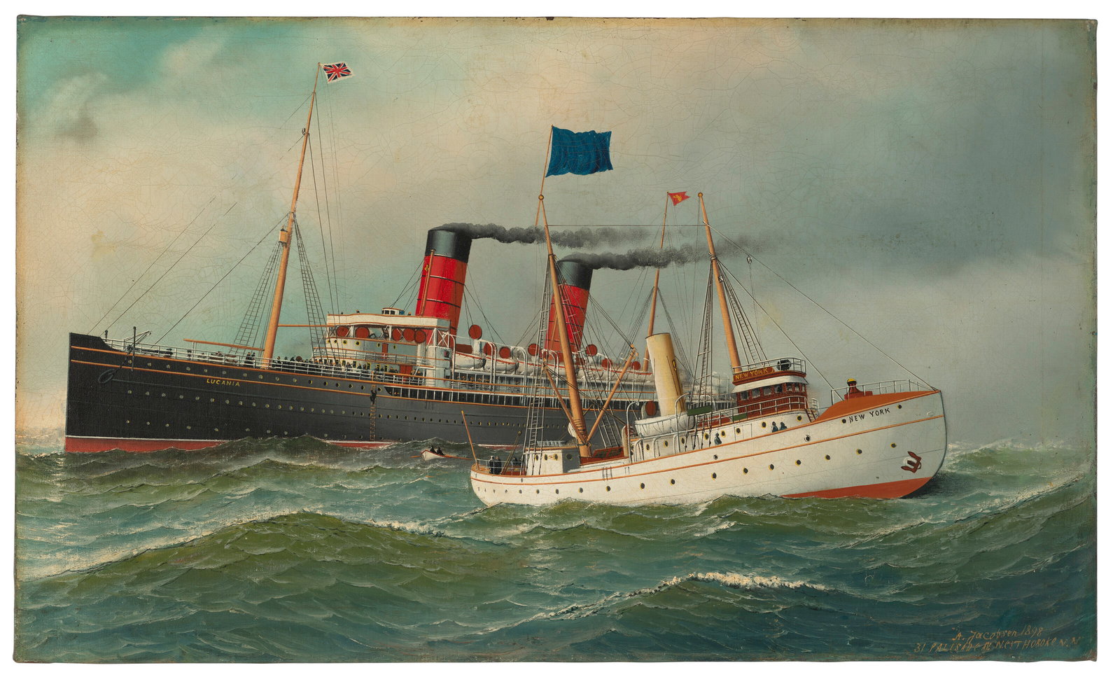 ANTONIO NICOLO GASPARO JACOBSEN (1850-1921) Lucania and New York (1 of 2)