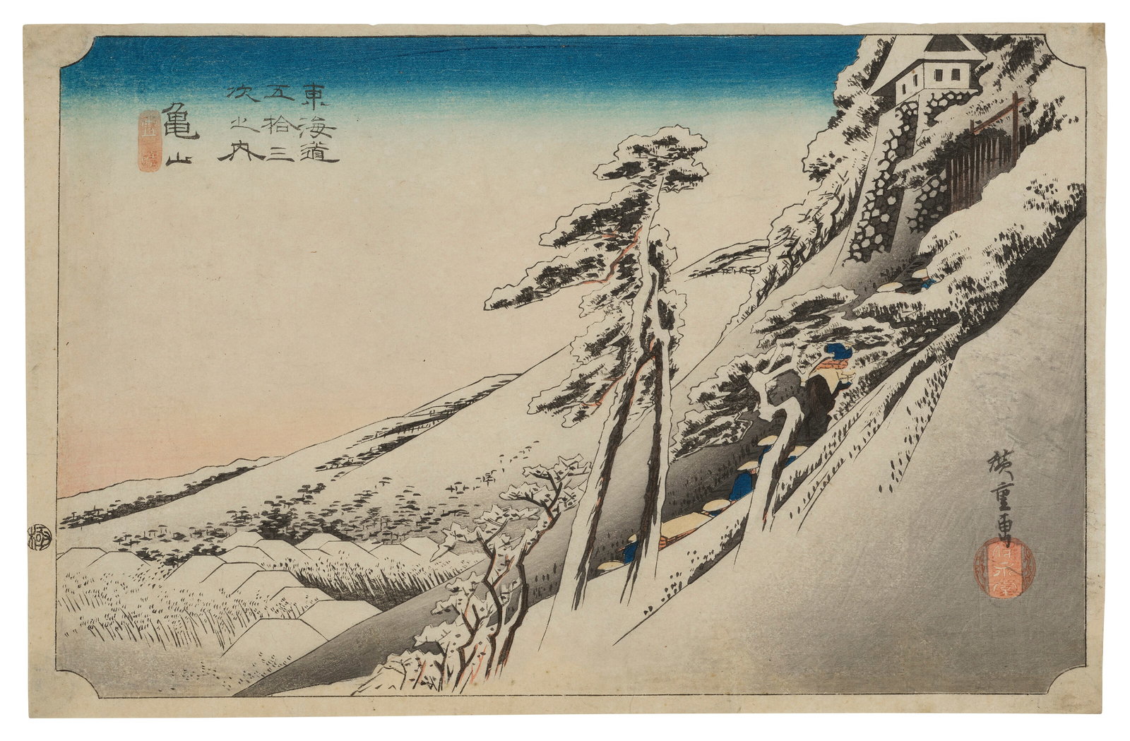 UTAGAWA HIROSHIGE (1797-1858) Kameyama, yukibare (Fine Weather After Snow, Kameyama) (1 of 3)