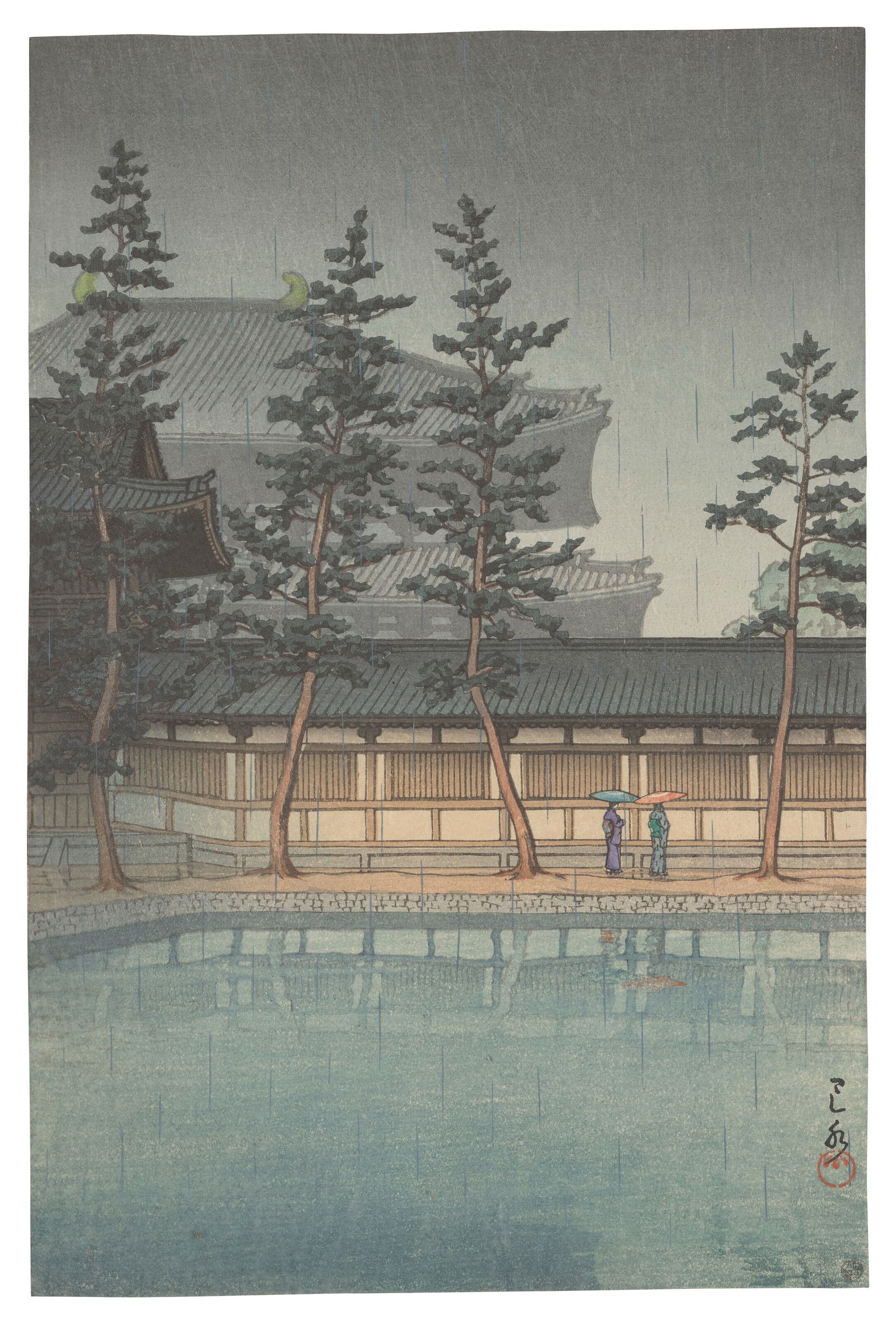 KAWASE HASUI (1883-1957) Nara Daibutsuden (The Great Buddha Hall in Nara) (1 of 3)