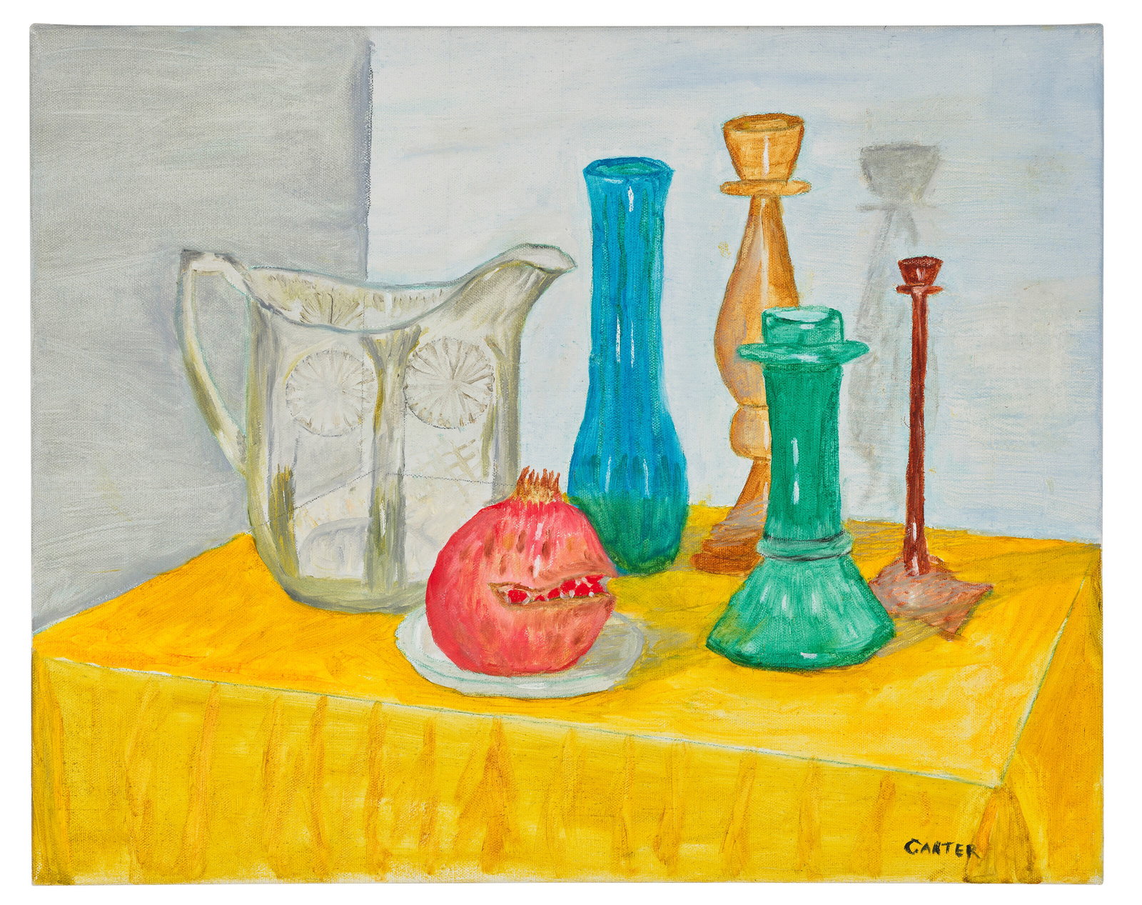 PRESIDENT JIMMY CARTER (1924-2024) A Still Life (An Angry Pomegranate): PRESIDENT JIMMY CARTER (1924-2024) A Still Life (An Angry Pomegranate) Details PRESIDENT JIMMY CARTER (1924-2024) A Still Life (An Angry Pomegranate) signed CARTER (lower right) oil on canvas 16 x