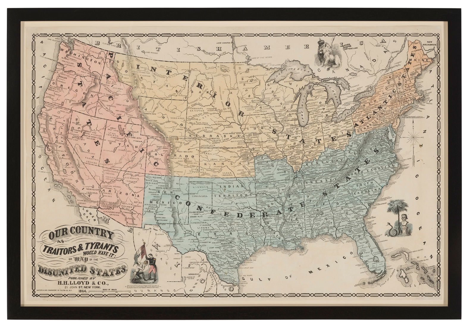 Our Country as Traitors & Tyrants Would have It or Map of the Disunited States c. 1864: Our Country as Traitors & Tyrants Would have It or Map of the Disunited States c. 1864 Details Our Country as Traitors & Tyrants Would have It or Map of the Disunited States. H. H. Llloyd, 184. 