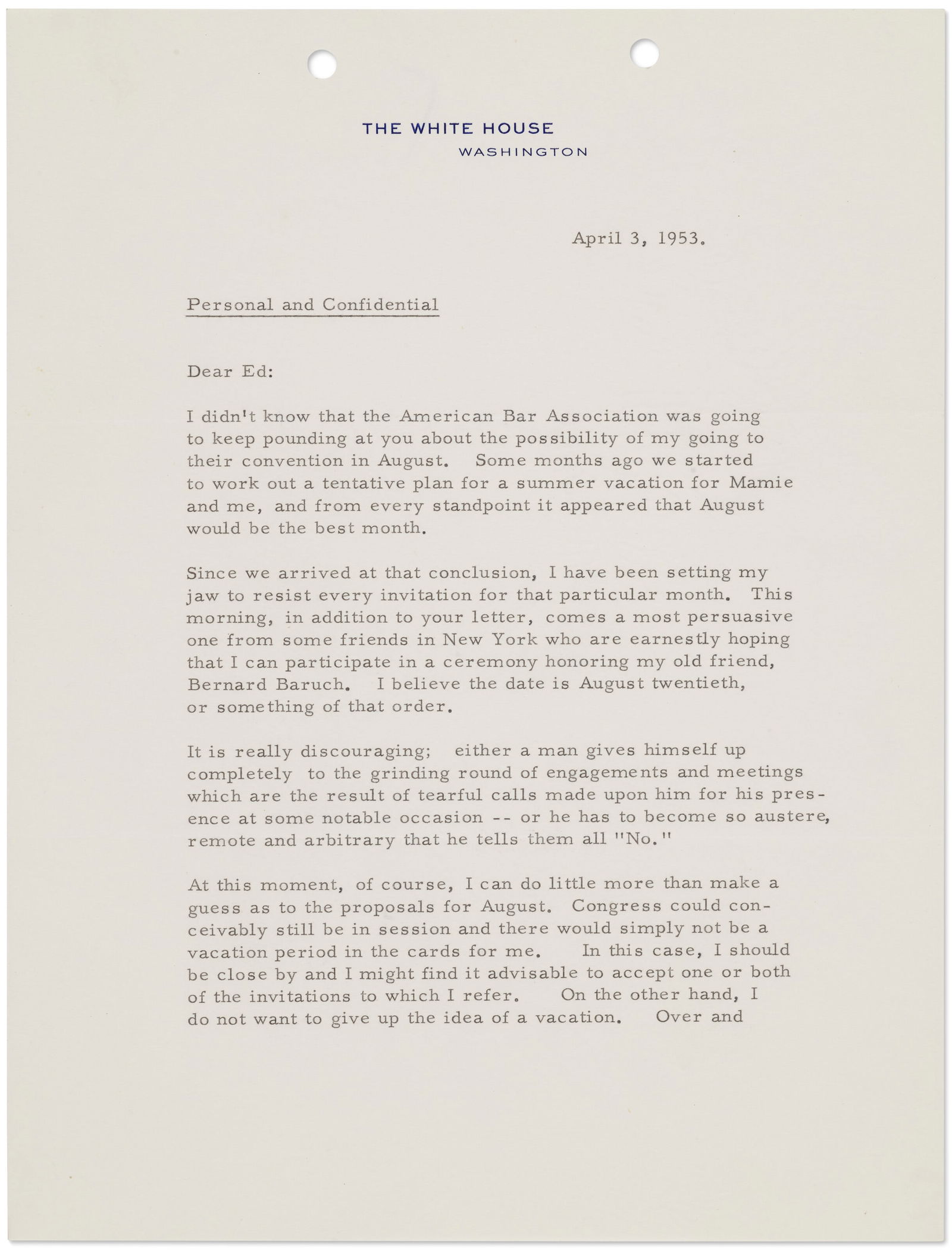 DWIGHT D. EISENHOWER (1890-1969) Discussing the burdens of the Presidency: DWIGHT D. EISENHOWER (1890-1969) Discussing the burdens of the Presidency Details DWIGHT D. EISENHOWER (1890-1969) Discussing the burdens of the Presidency Lot Essay EISENHOWER, Dwight D.