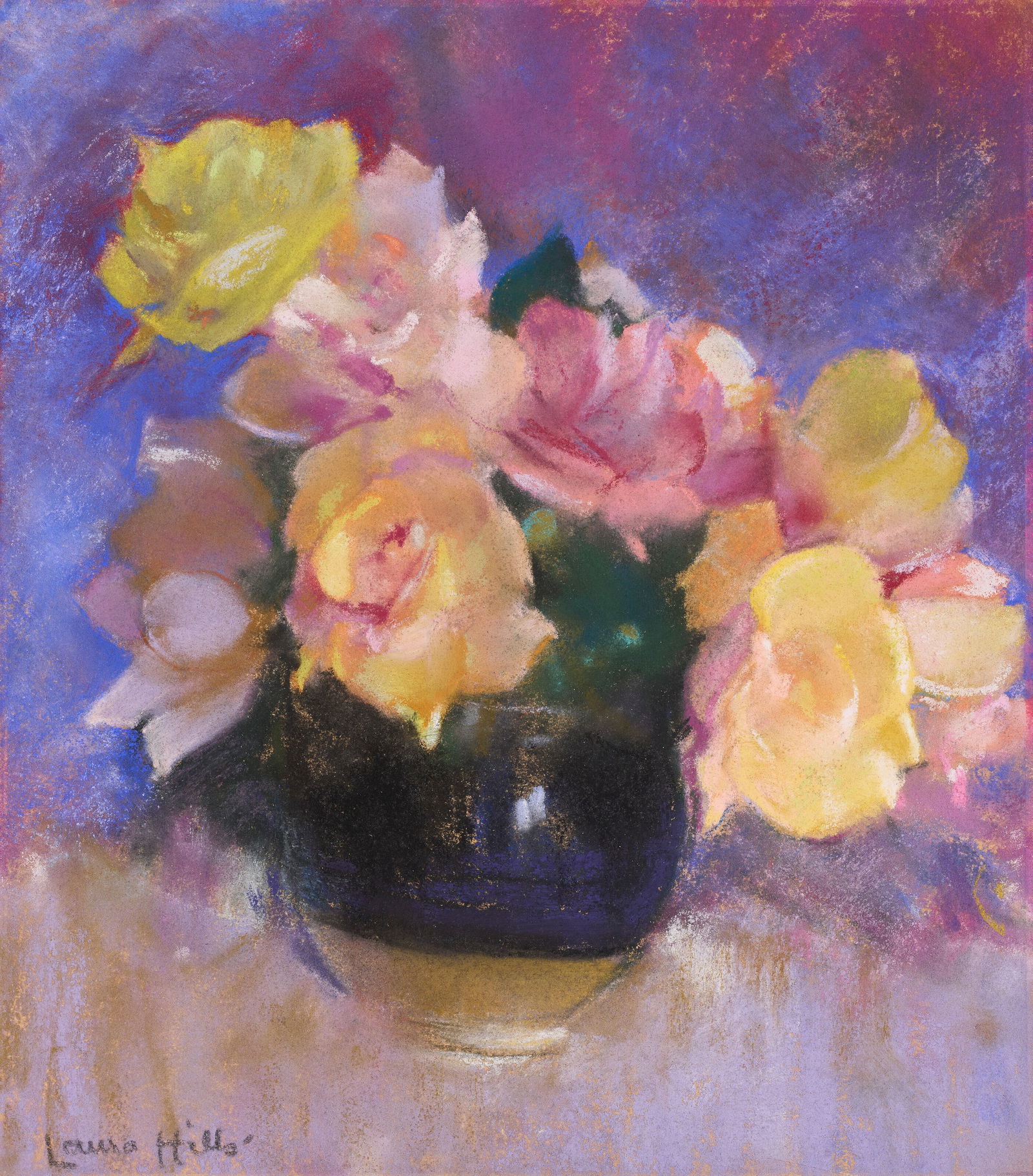 LAURA COOMBS HILLS (1859-1952) Spanish Roses (1 of 4)