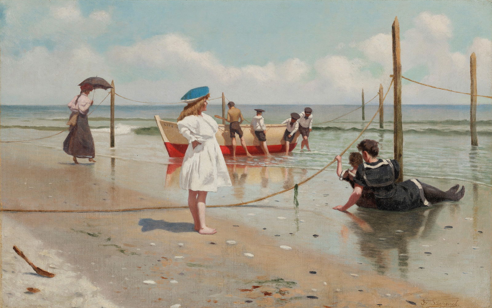 VINCENT G. STIEPEVICH (1841-1910) On the Beach (1 of 3)