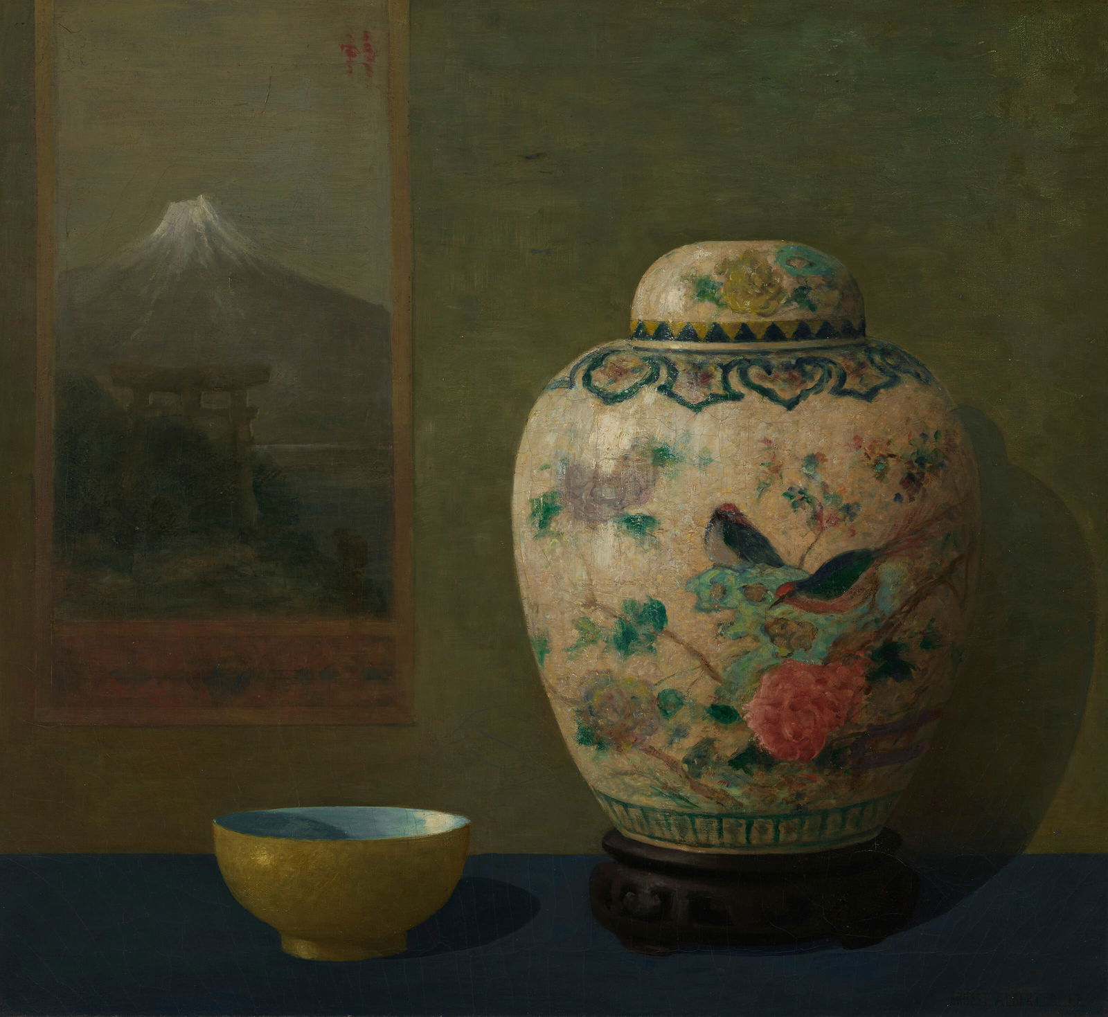 ERNEST ALBERT (1857-1946) Still Life with Asian Vessel: ERNEST ALBERT (1857-1946) Still Life with Asian Vessel Details ERNEST ALBERT (1857-1946) Still Life with Asian Vessel signed and dated 'Ernest Albert. A.N.A/1935' (lower right) oil on canvas 23 x 25 i