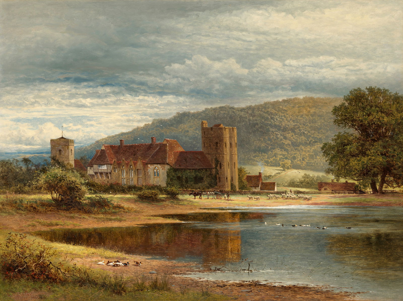 BENJAMIN WILLIAMS LEADER (1831-1923) Stokesay Castle, Shropshire (1 of 3)