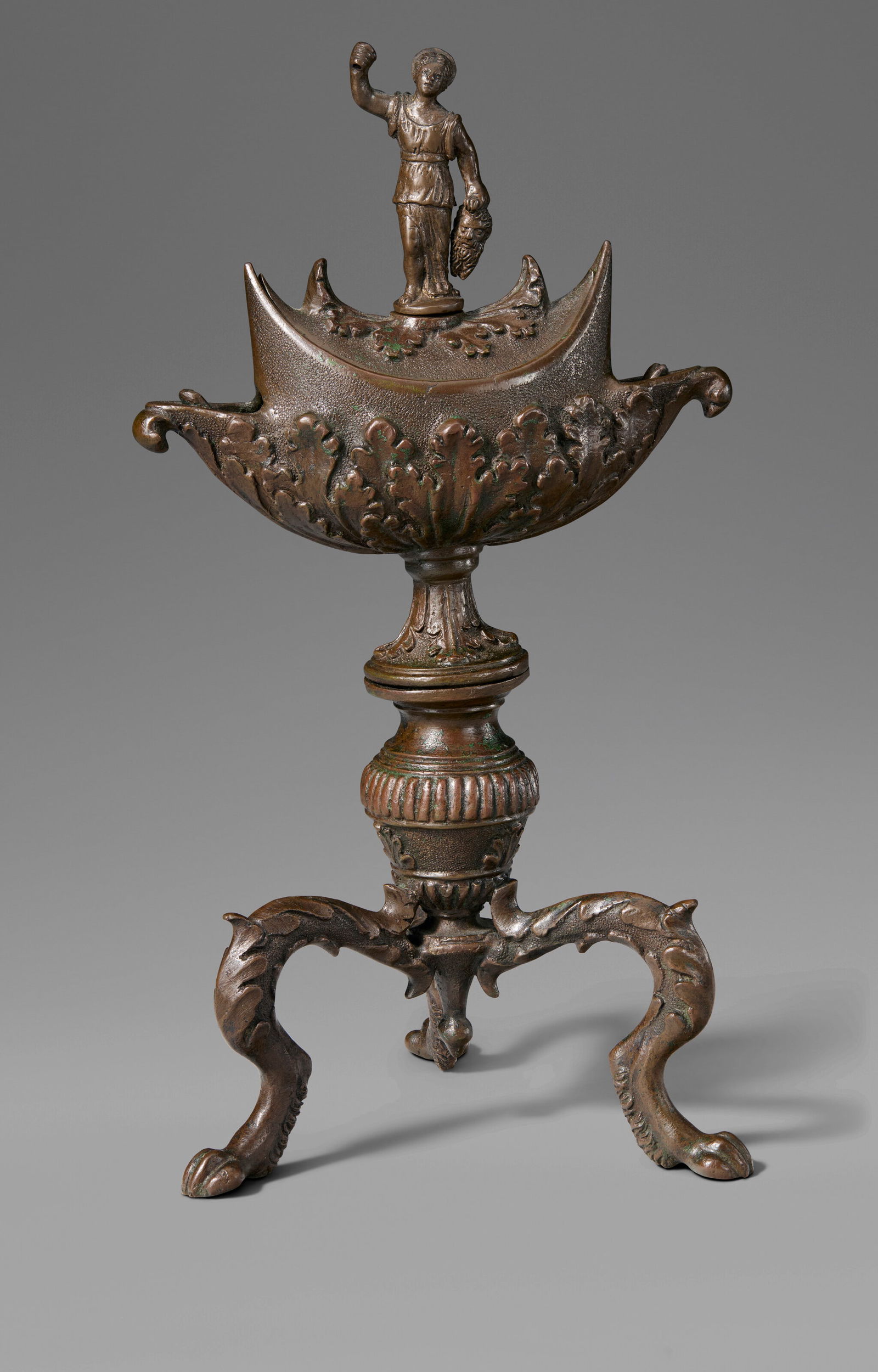 PADUA, 15TH CENTURY A BRONZE OIL LAMP (1 of 6)