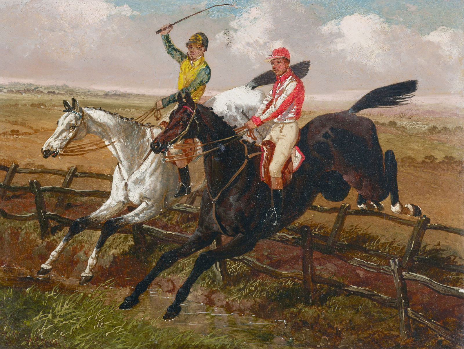 JOHN FREDERICK HERRING, JR. (British, 1815-1907) Taking a Jump (1 of 3)