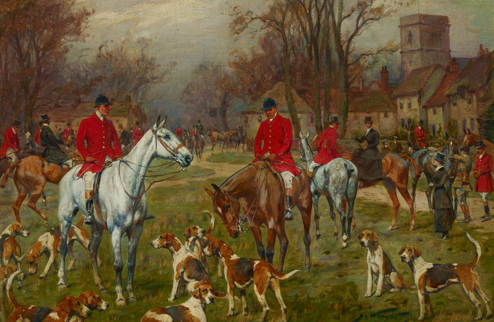 GEORGE WRIGHT (British, 1860-1942) The Meet (1 of 3)