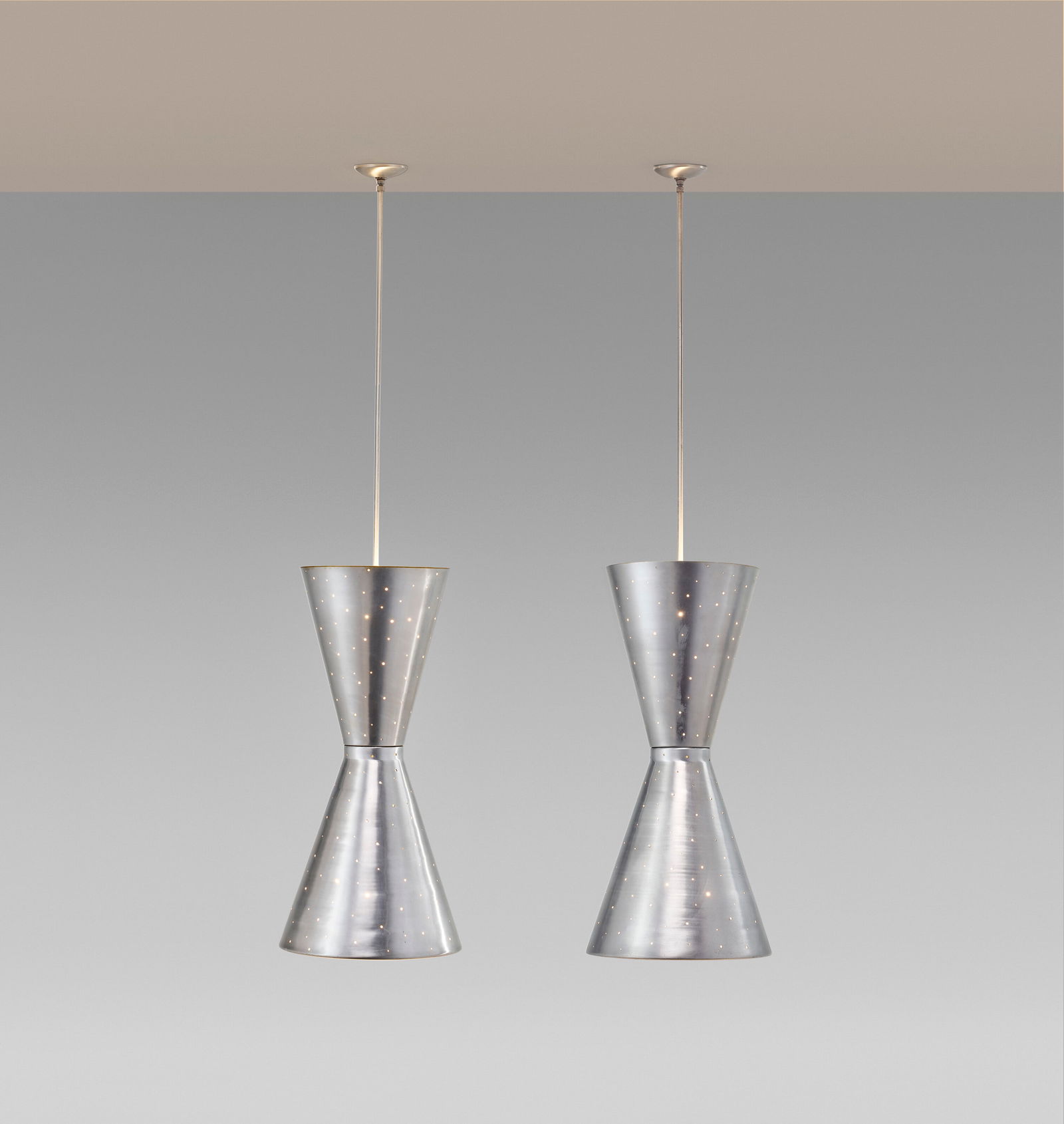 PAAVO TYNELL (1890-1973) Pair of Custom Pendant Lights from the Grace United Methodist Church (1 of 4)