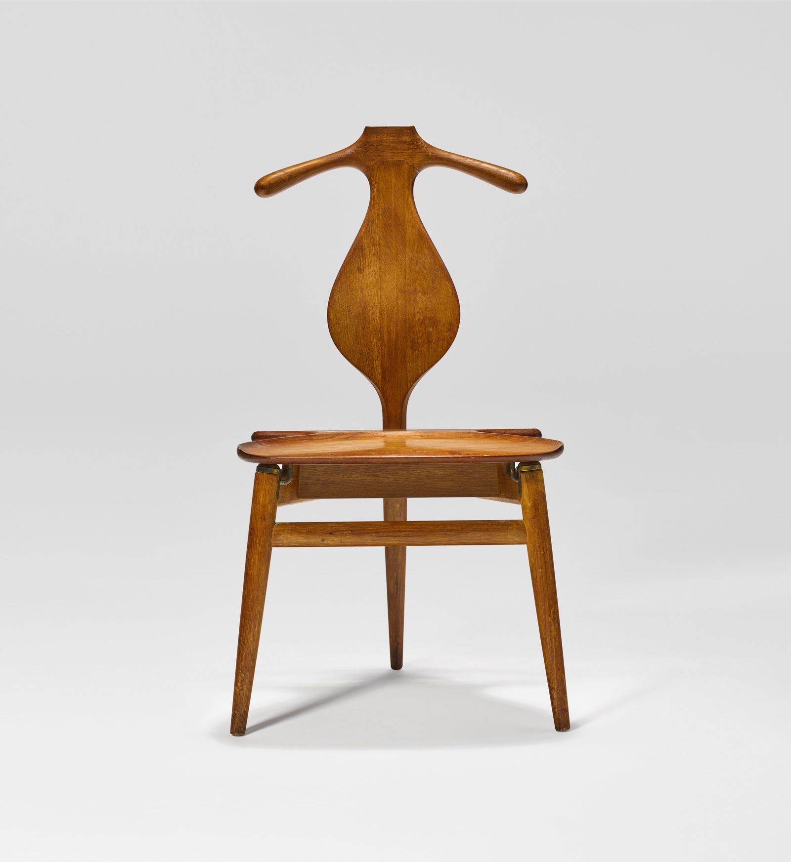 HANS J. WEGNER (1914-2007) 'Valet' Chair, Model No. JH540, designed 1953, executed circa 1965: HANS J. WEGNER (1914-2007) 'Valet' Chair, Model No. JH540, designed 1953, executed circa 1965 Details manufactured by Johannes Hansen, Copenhagen, Denmark teak, leather, brass 371⁄8 x 203⁄
