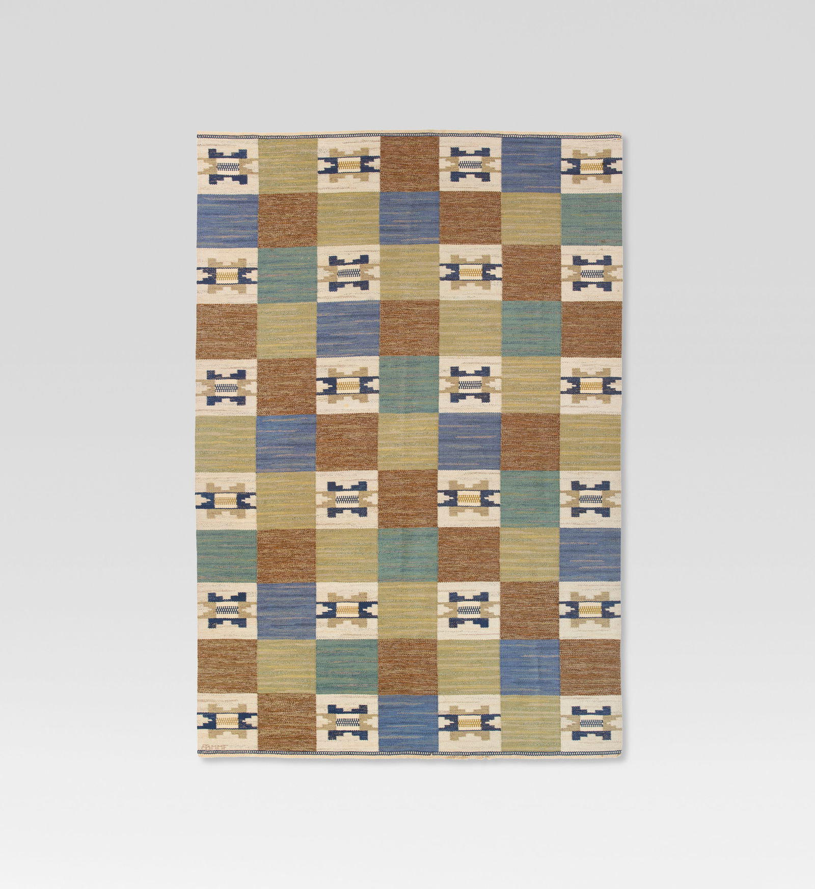 MÄRTA MÅÅS-FJETTERSTRÖM (1873-1941) 'Rutmattan i blatt' Carpet, designed 1931, (1 of 2)