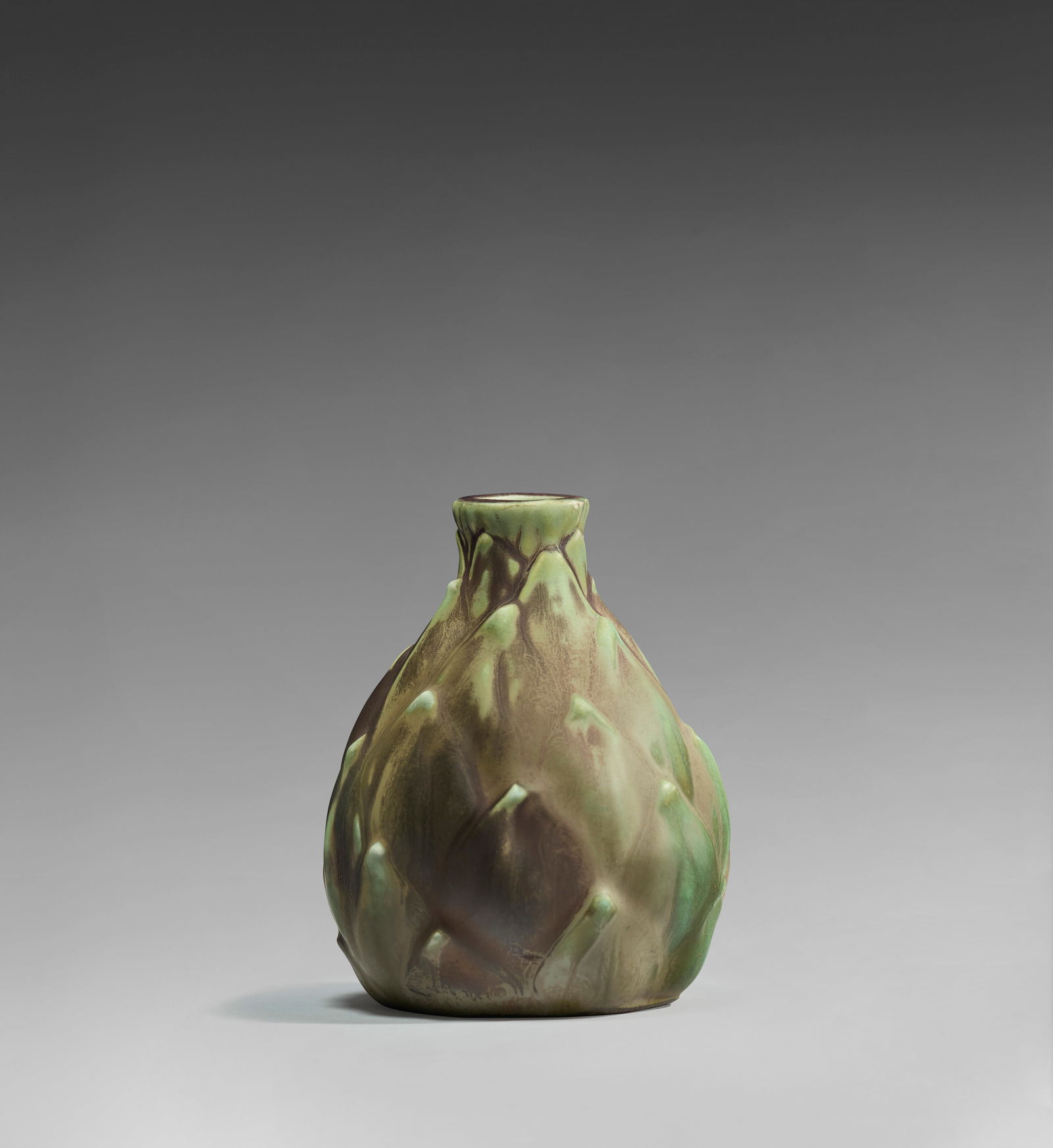 ERNEST BUSSIÈRE (1863-1913) 'Artichaut' Vase, circa 1900: ERNEST BUSSIÈRE (1863-1913) 'Artichaut' Vase, circa 1900 Details produced by Keller and Guérin Company, Lunéville glazed earthenware 41⁄8 in. (10.5 cm) high, 31⁄4 in. (8.2 c