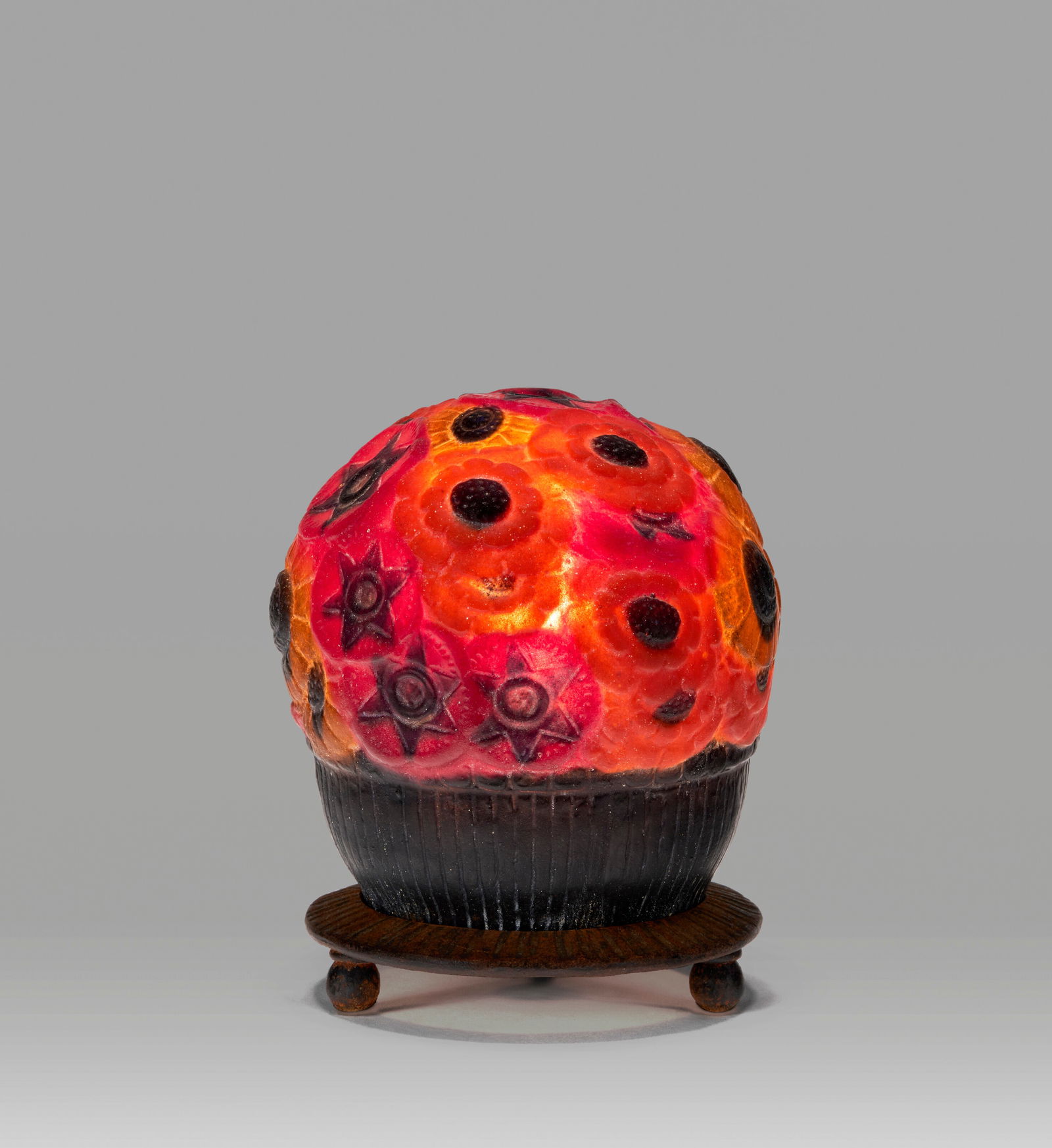 GABRIEL ARGY-ROUSSEAU (1885-1953) 'Coupe Fleurie' Veilleuse, circa 1925 (1 of 2)