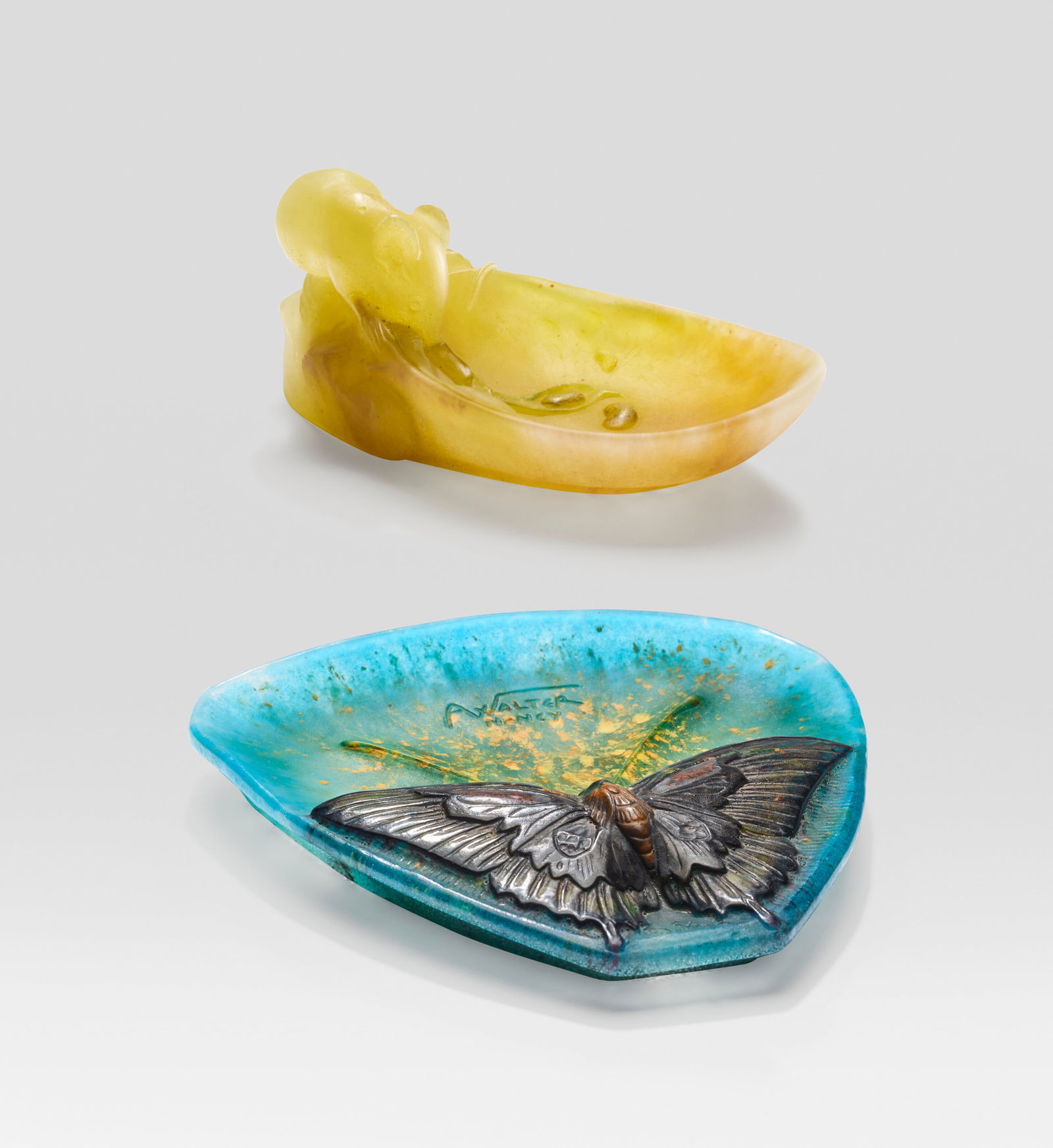 AMALRIC WALTER (1870-1959) AND HENRI BERGÉ (1870-1937), DAUM 'Moth' Ashtray, circa 1915 and (1 of 1)