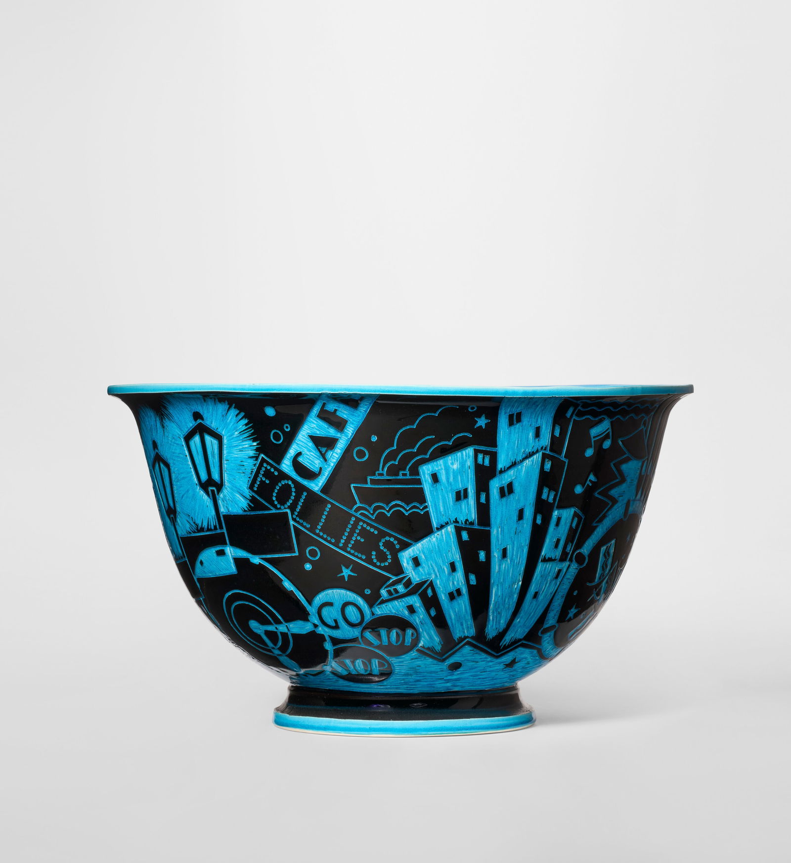 VIKTOR SCHRECKENGOST (1906-2008) Flared Jazz Bowl, Centennial Edition New Yorker, designed circa: VIKTOR SCHRECKENGOST (1906-2008) Flared Jazz Bowl, Centennial Edition New Yorker, designed circa 1930-1937, executed 2006 Details glazed ceramic 103⁄8 in. (26.5 cm) high, 18 in. (45.5 cm) diamet