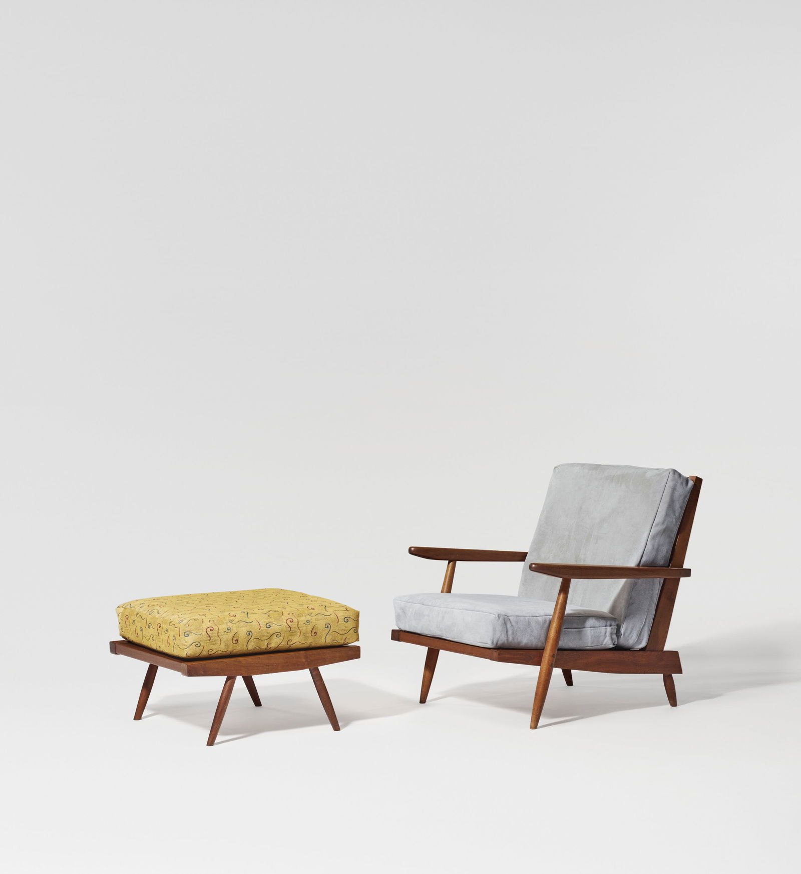 GEORGE NAKASHIMA (1905-1990) Cushion Armchair with Ottoman, 1968 (1 of 5)