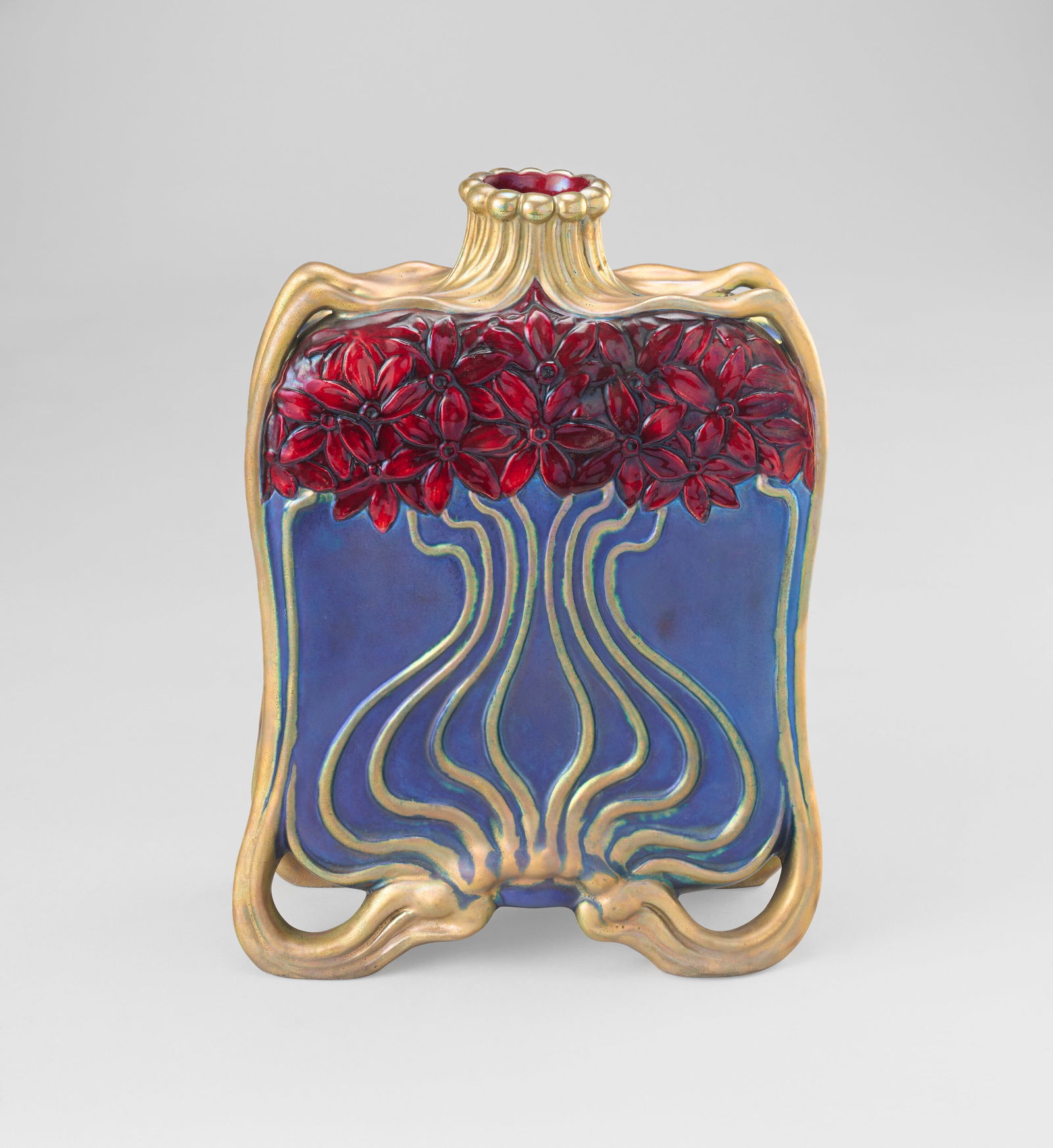 VILMOS ZSOLNAY (1828-1900) AND LAJOS MACK (1876-1963) Bottle, circa 1900 (1 of 7)