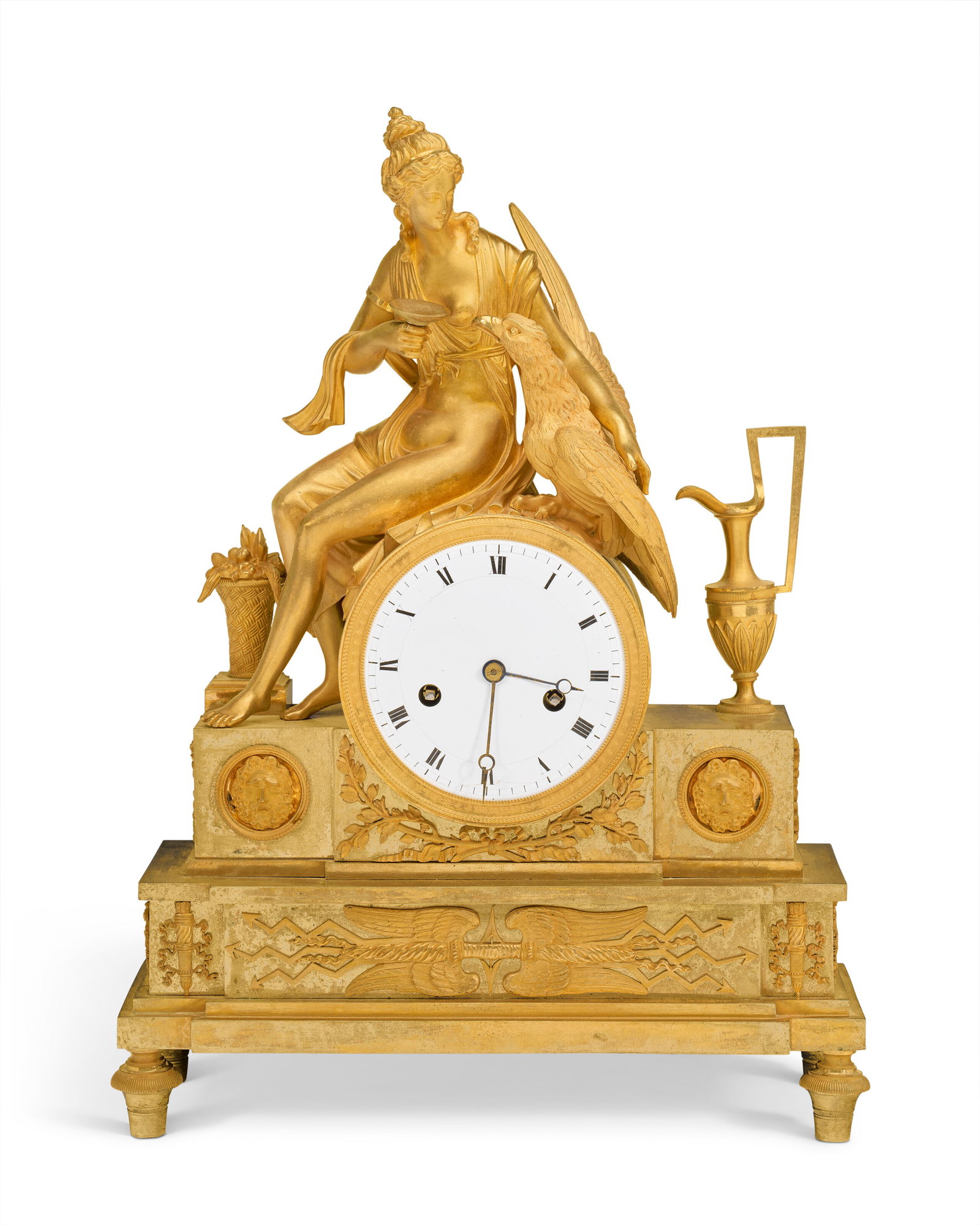 AN EMPIRE ORMOLU MANTEL CLOCK CIRCA 1810 (1 of 5)