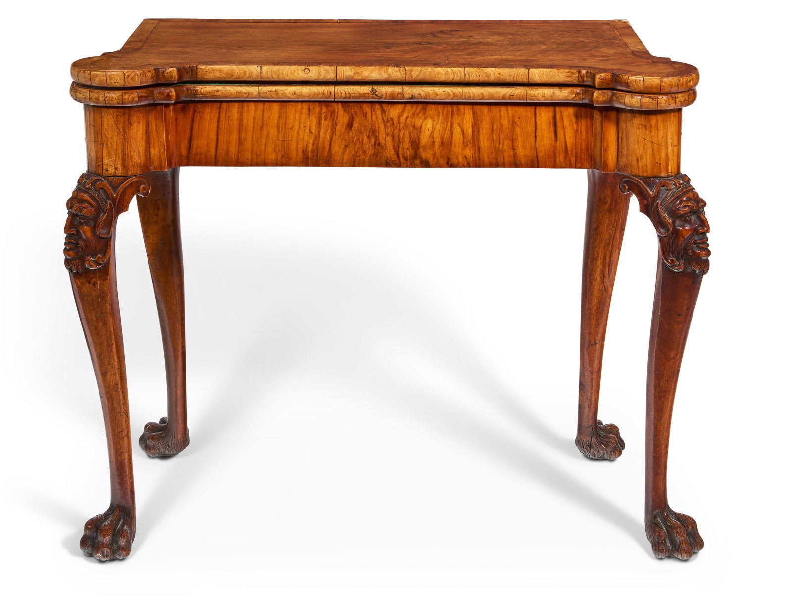 AN IRISH GEORGE II WALNUT CONCERTINA-ACTION CARD TABLE CIRCA 1740-50 (1 of 5)