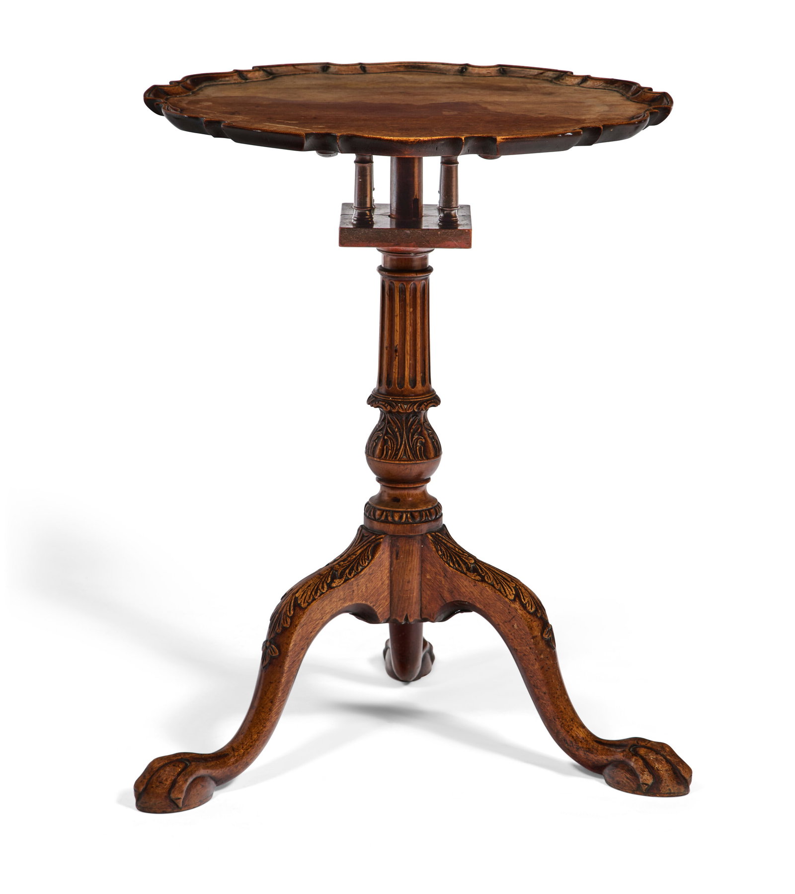 A GEORGE II MAHOGANY TRIPOD TABLE CIRCA 1750-60, TOP AND BASE POSSIBLY ASSOCIATED (1 of 4)