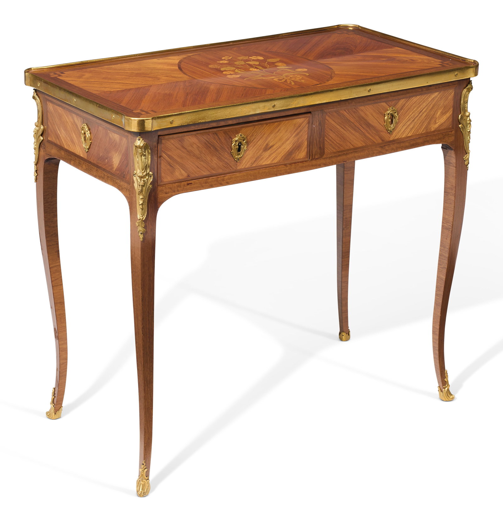 A LOUIS XV ORMOLU-MOUNTED TULIPWOOD, AMARANTH AND MARQUETRY TABLE A ECRIRE BY JACQUES BIRCKLE, CIRCA (1 of 5)