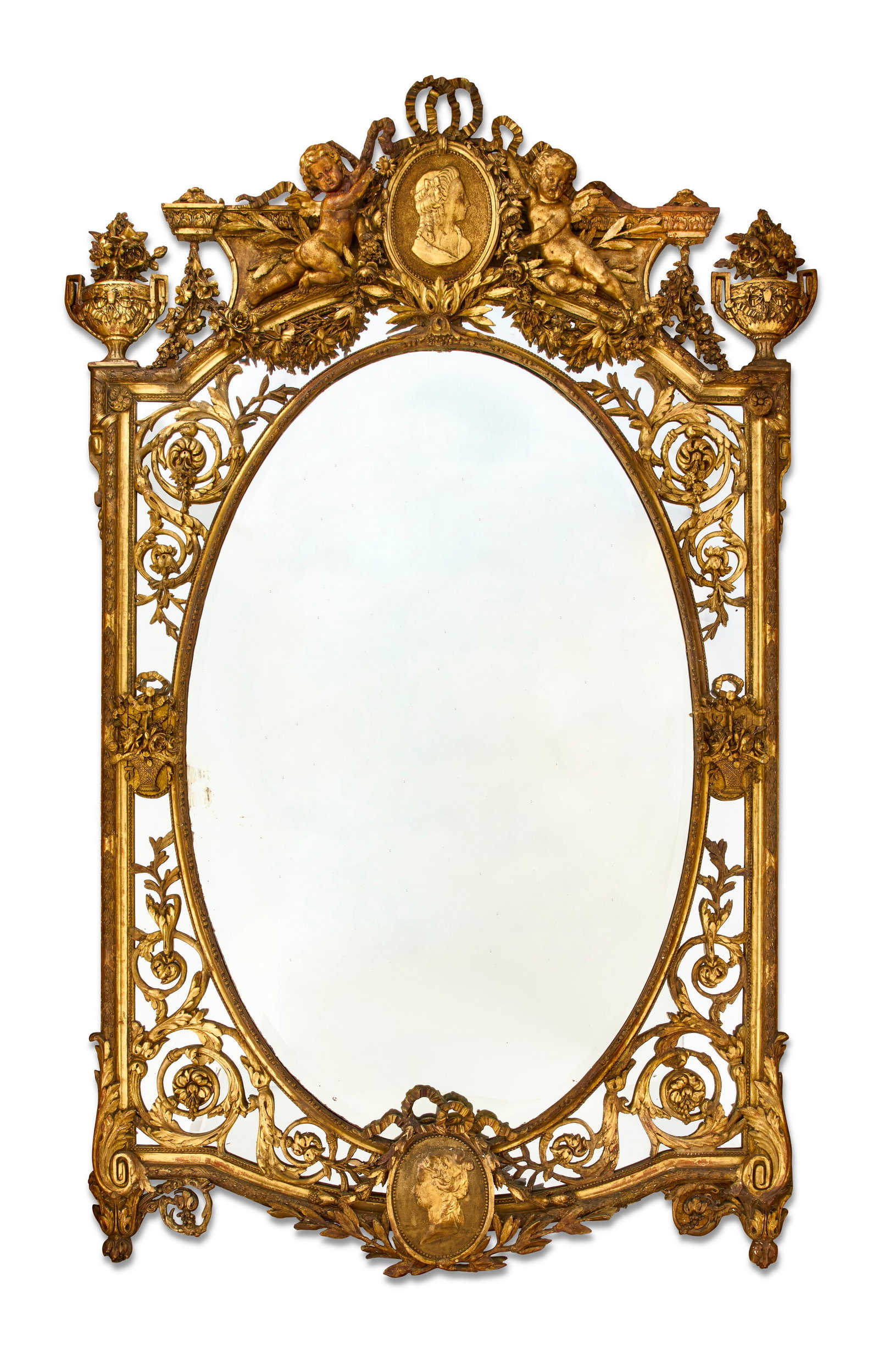 A MONUMENTAL FRENCH GILTWOOD AND GILT COMPOSITION MIRROR LATE 19TH/EARLY 20TH CENTURY (1 of 1)