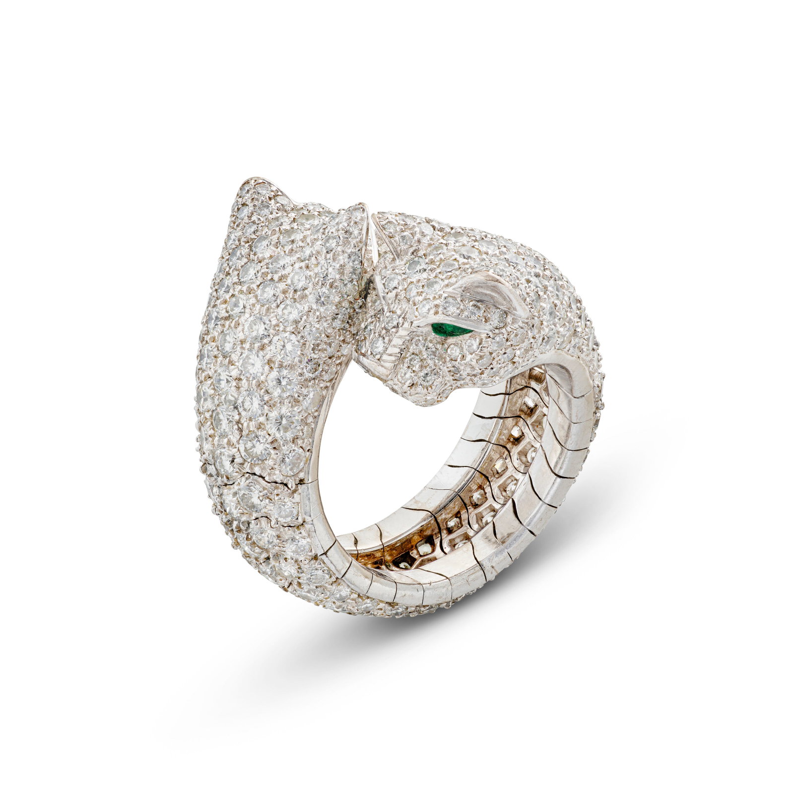 CARTIER DIAMOND AND EMERALD 'PANTHÈRE' RING (1 of 2)