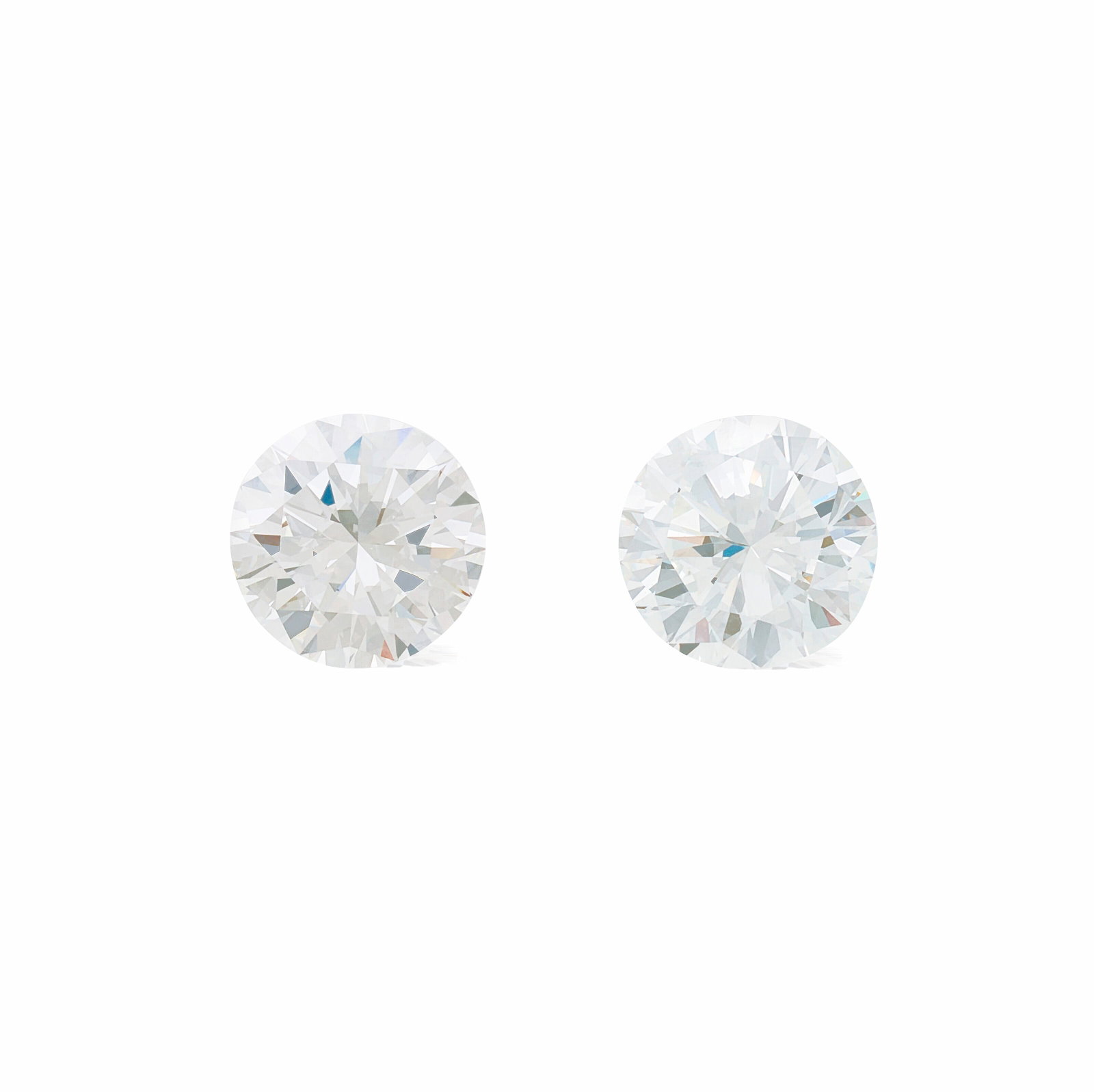 PAIR OF UNMOUNTED DIAMONDS 1.57ct, F, VVS2 / 1.56ct, F, IF (1 of 3)