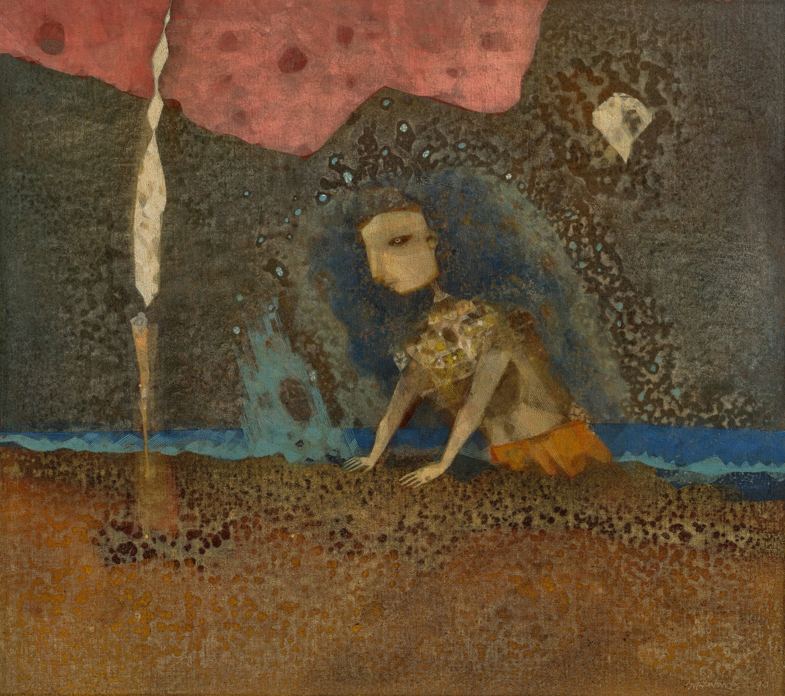 GANESH PYNE (1937-2013) Under the Red Cloud (or The Amphibian) (1 of 1)