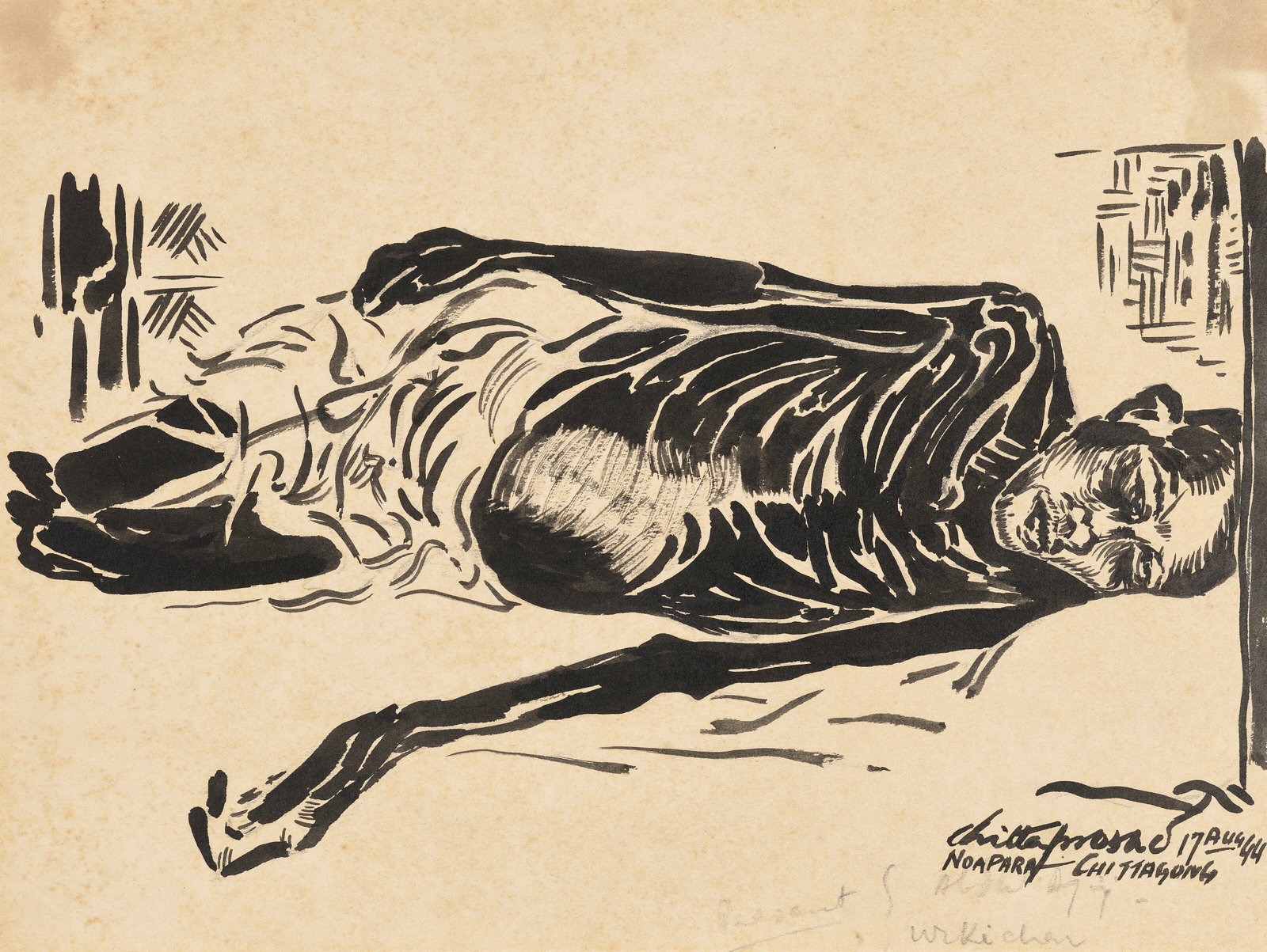 CHITTAPROSAD BHATTACHARYA (1915-1978) Untitled (Peasant Abdul Aziz) (1 of 1)