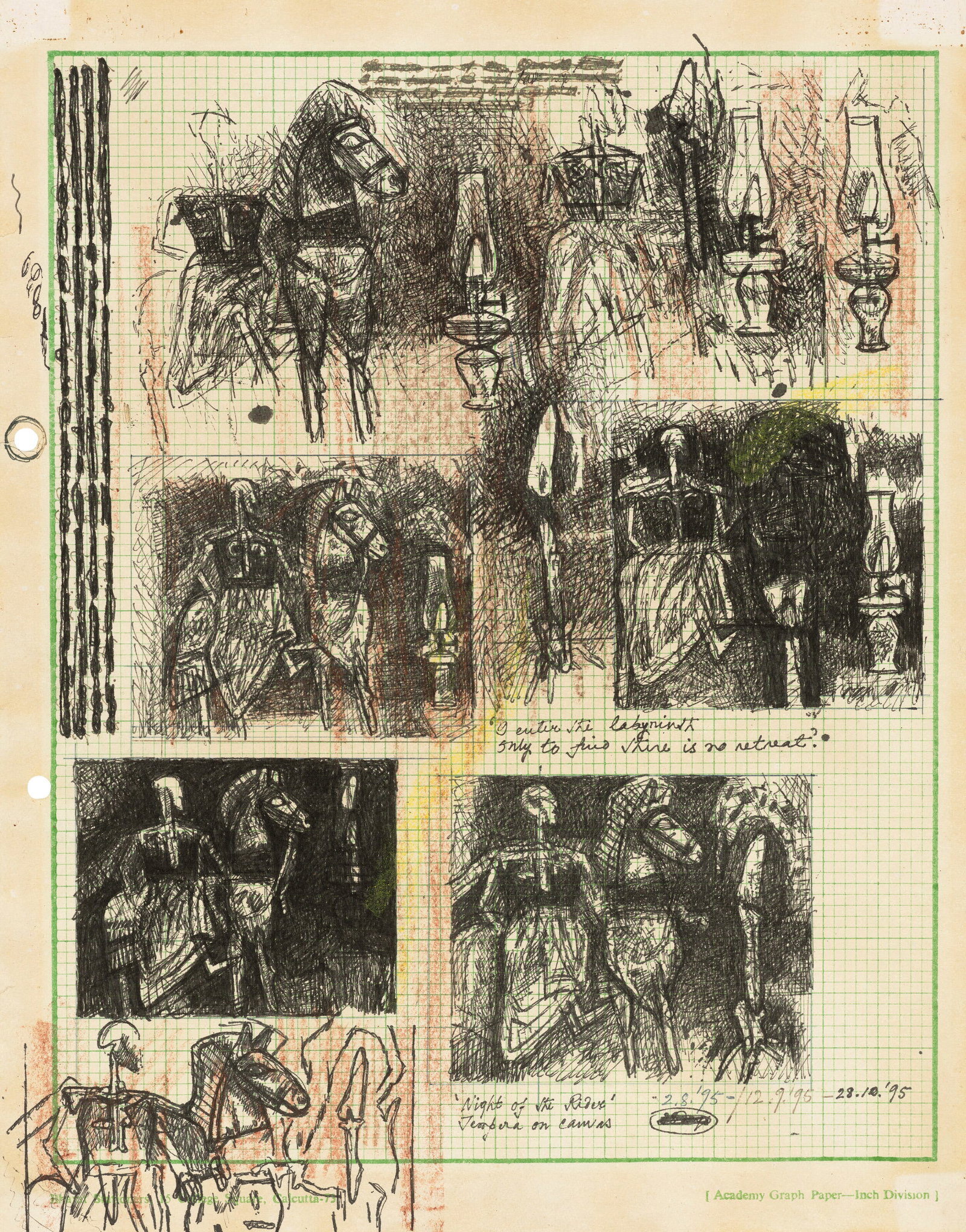 GANESH PYNE (1937-2013) Untitled (Studies for Night of the Rider) (1 of 1)