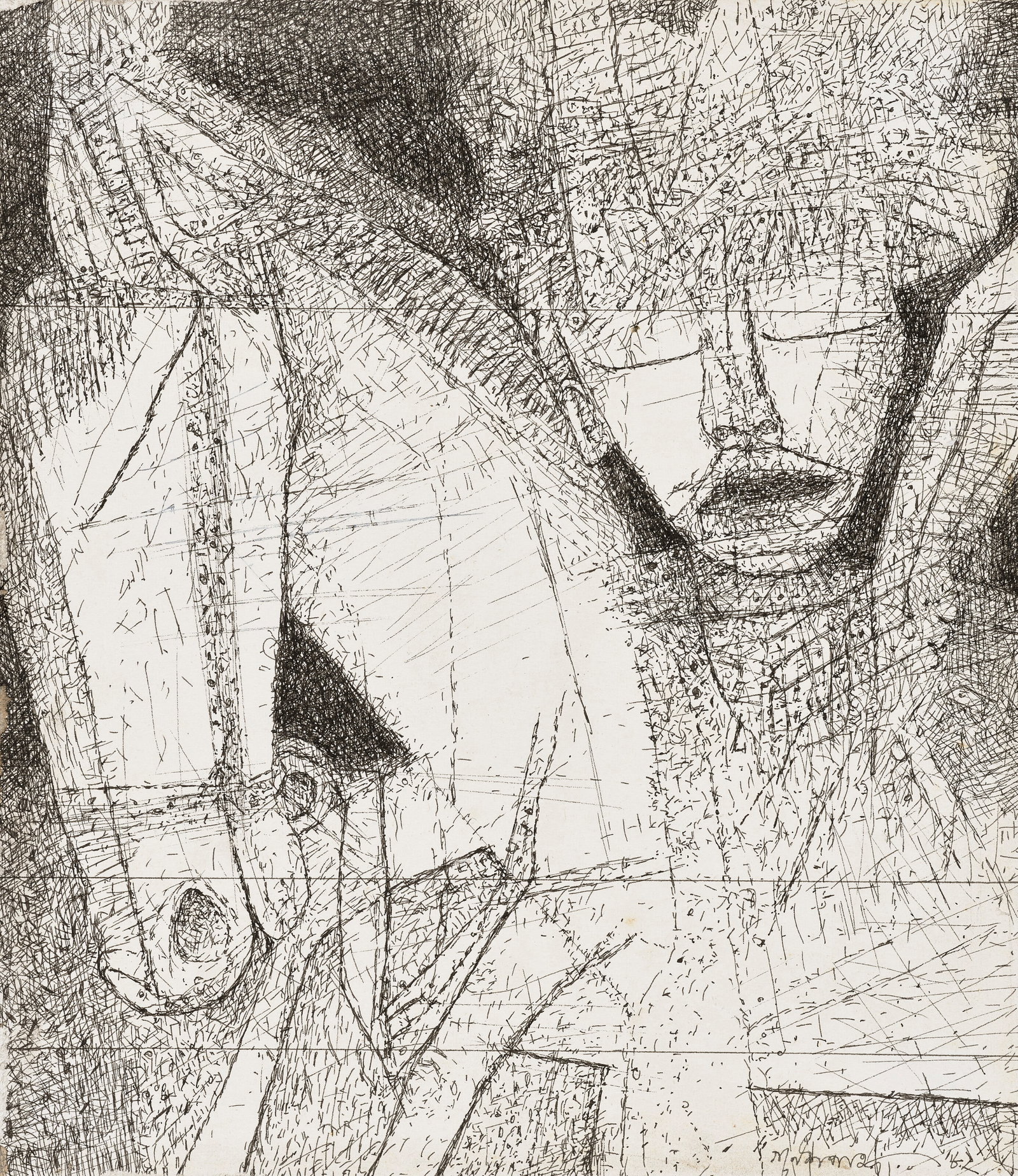 GANESH PYNE (1937-2013) Untitled (Horseman): Details GANESH PYNE (1937-2013) Untitled (Horseman) signed and dated in Bengali (lower right) ink on paper 8 ¾ x 7 5⁄8 in. (22.2 x 19.4 cm.) Executed in 1982 Provenance Sotheby's London, 17