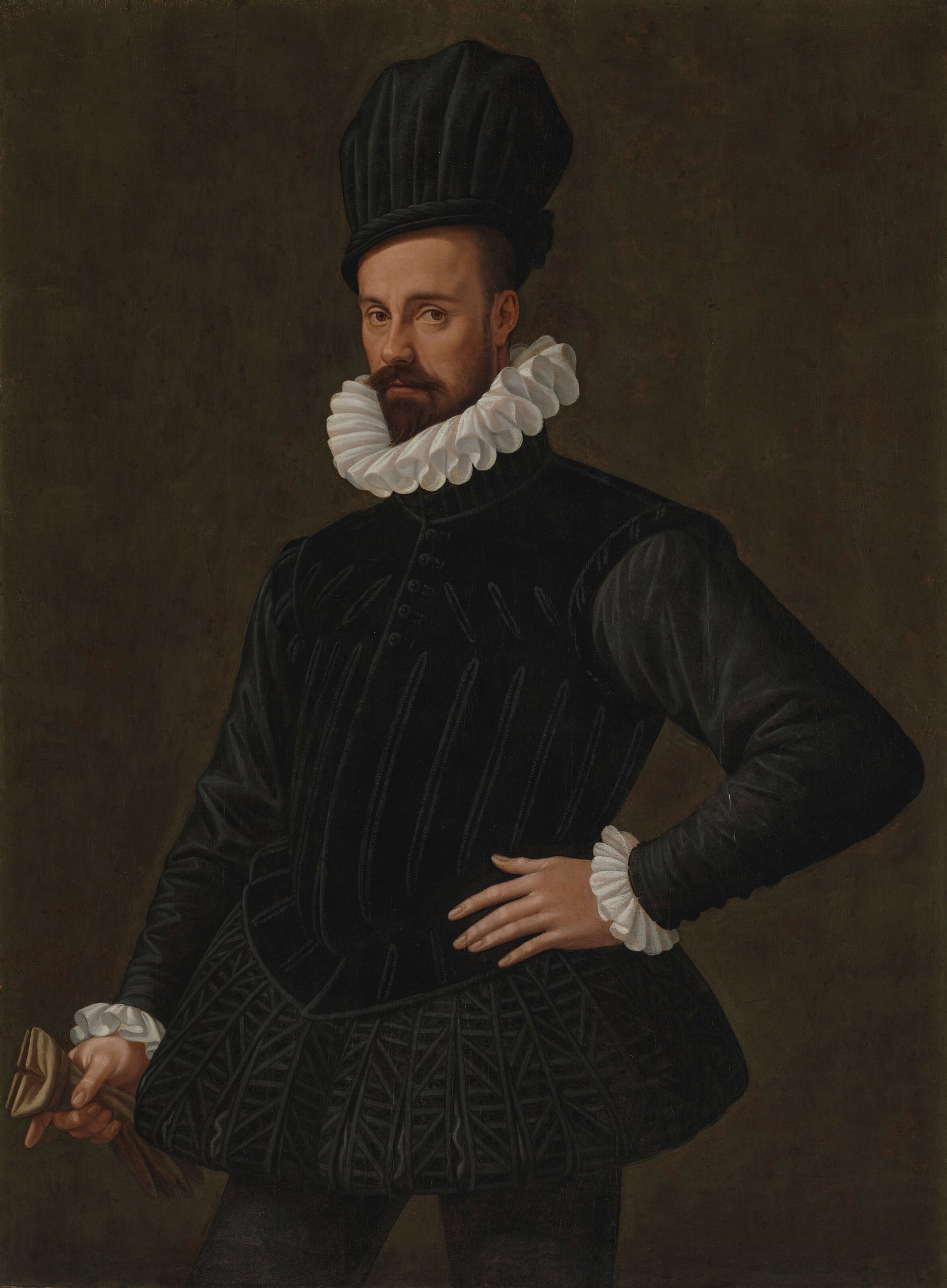 BARTOLOMEO PASSEROTTI (BOLOGNA 1529-1592) Portrait of a gentleman, three-quarter-length, in a black (1 of 4)