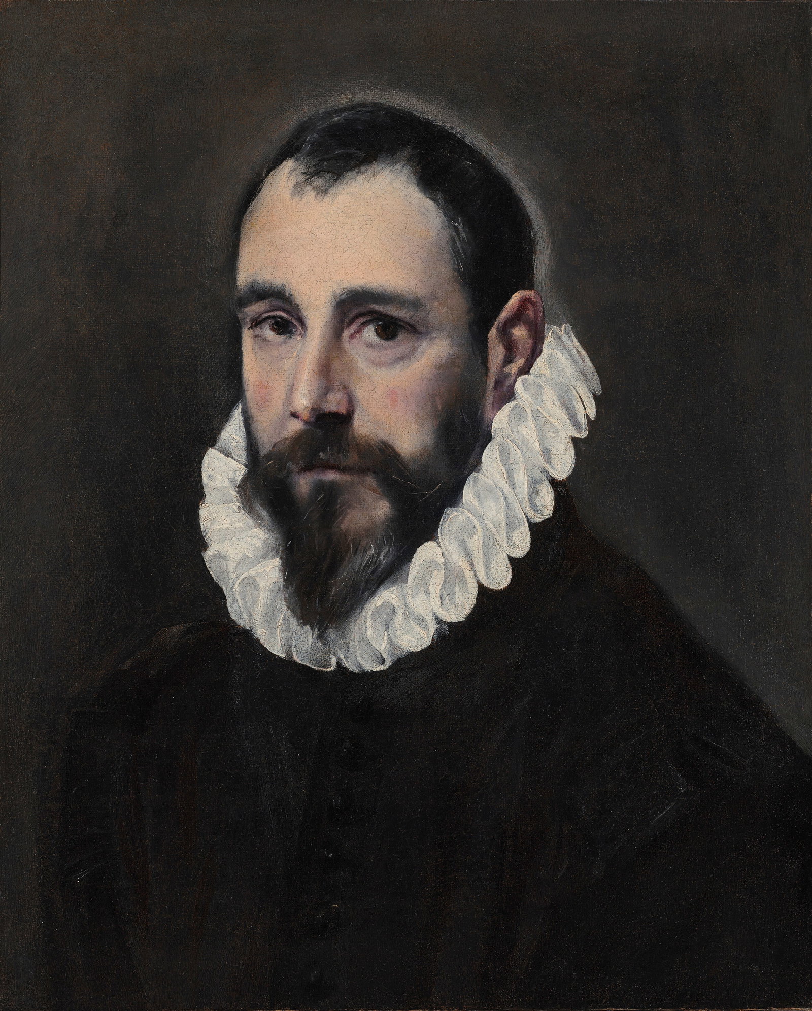 ATTRIBUTED TO DOMÉNIKOS THEOTOKÓPOULOS, CALLED EL GRECO (CRETE 1541-1614 TOLEDO) Portrait: Details ATTRIBUTED TO DOMÉNIKOS THEOTOKÓPOULOS, CALLED EL GRECO (CRETE 1541-1614 TOLEDO) Portrait of a man, bust-length, in black with a white ruff oil on canvas 20 7⁄8 x 17 in. (53 x 