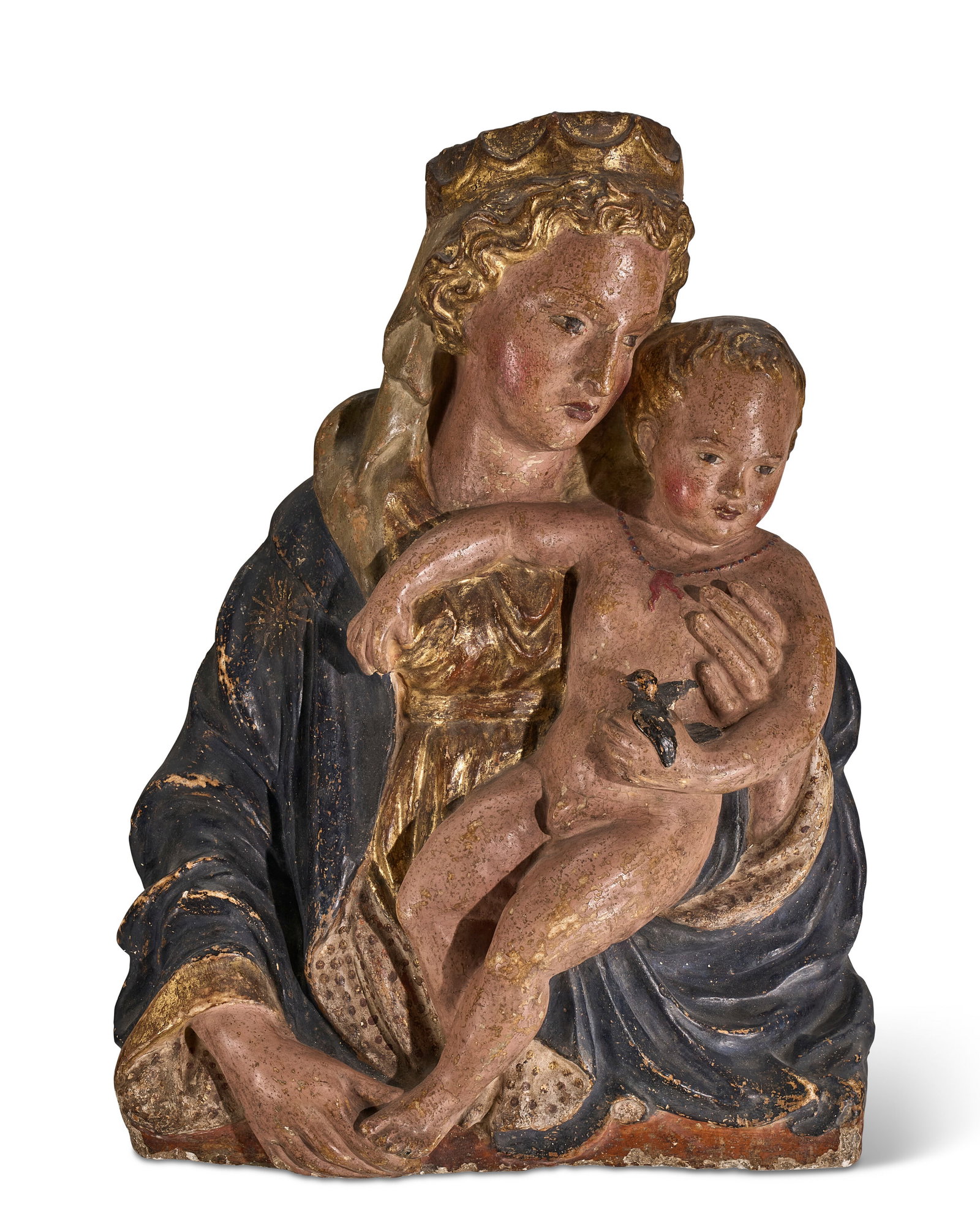 ATTRIBUTED TO MICHELE DA FIRENZE (1385-1455), FLORENCE, 15TH CENTURY A POLYCHROME STUCCO RELIEF OF (1 of 4)