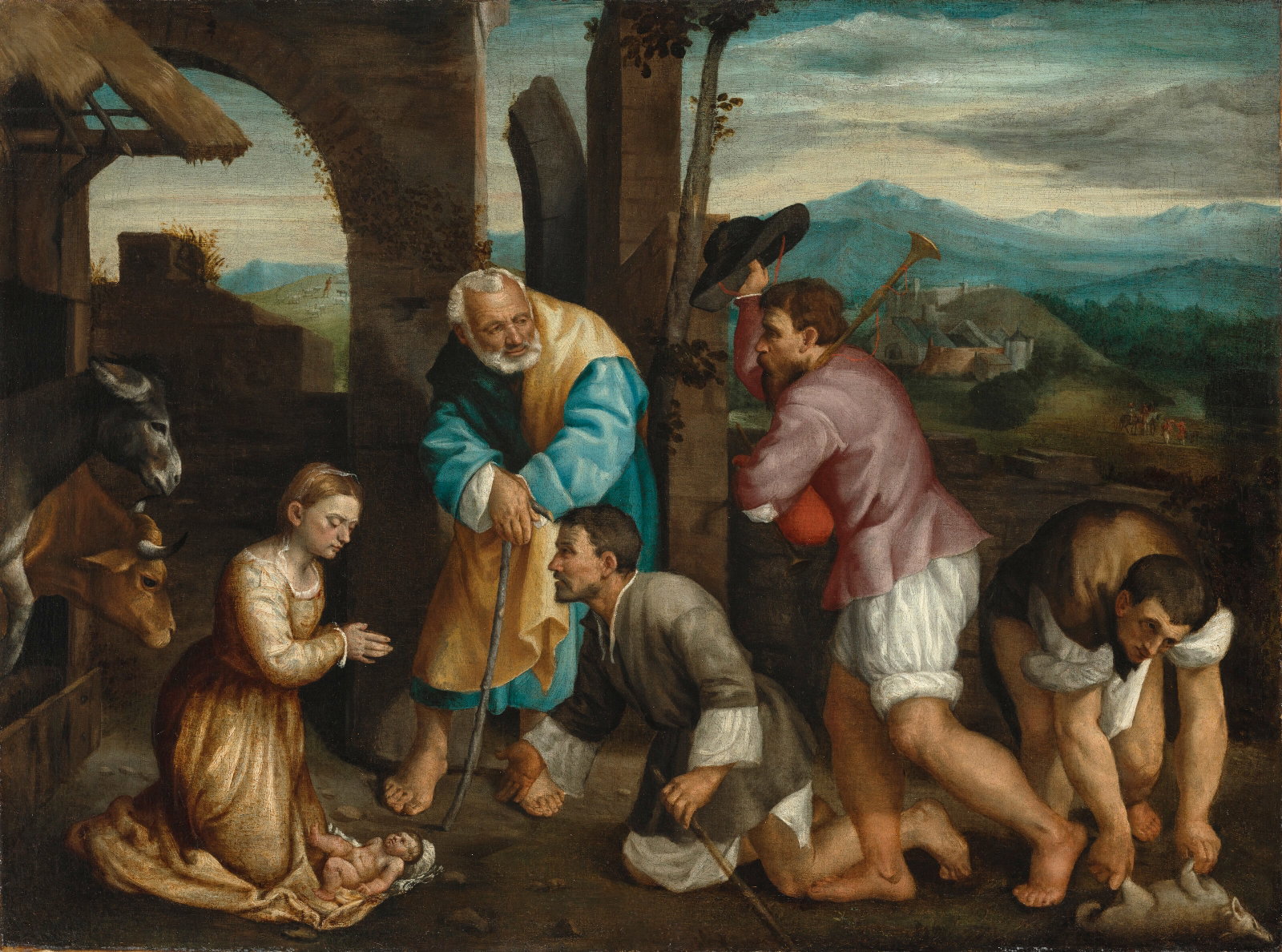 JACOPO DAL PONTE, CALLED JACOPO BASSANO (BASSANO DEL GRAPPA C. 1510-1592) The Adoration of the: Details JACOPO DAL PONTE, CALLED JACOPO BASSANO (BASSANO DEL GRAPPA C. 1510-1592) The Adoration of the Shepherds oil on canvas 30 x 40 1⁄8 in. (76.2 x 102 cm.) Provenance Lewis Charles Wal