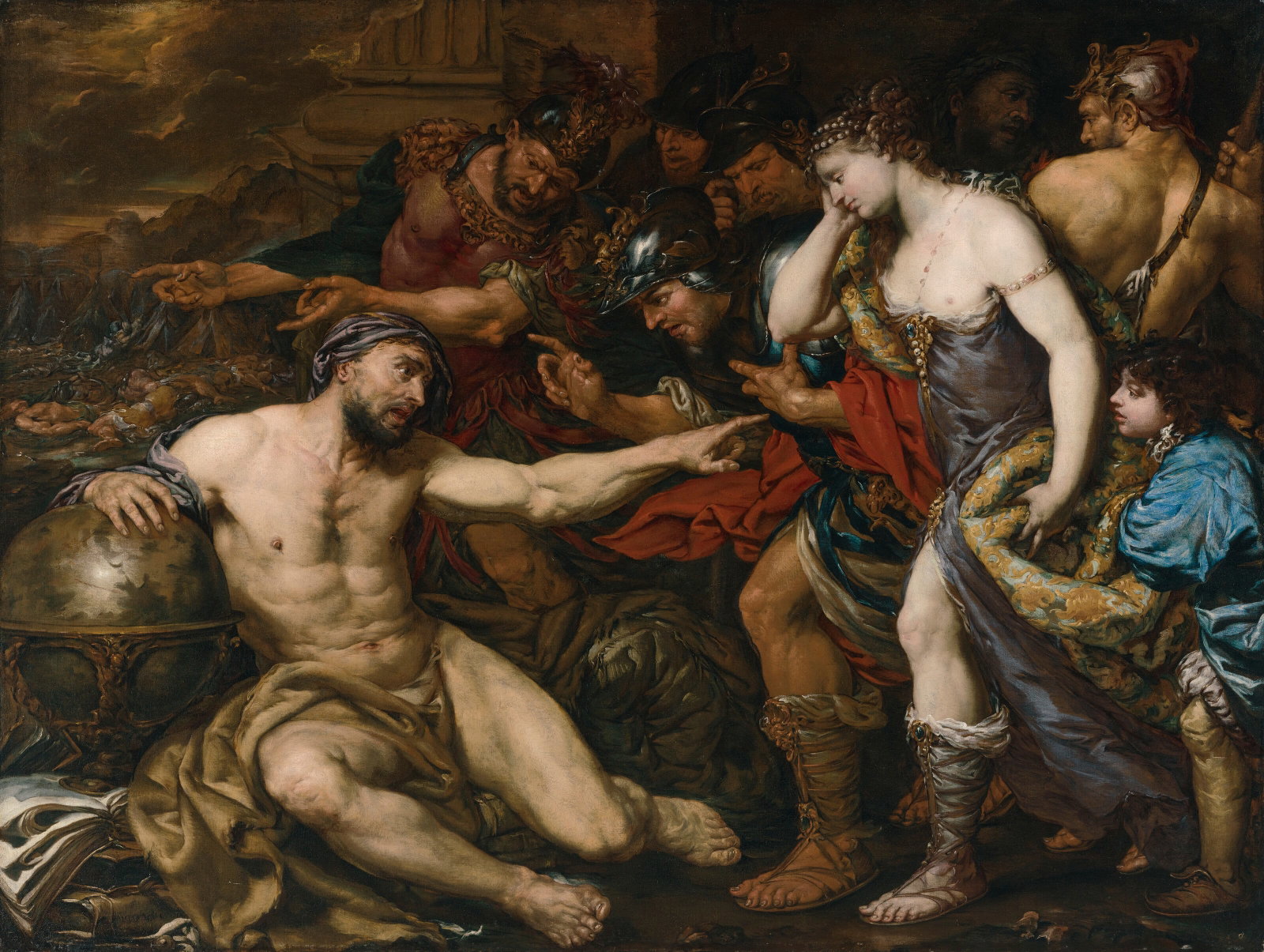 GIOVANNI BATTISTA LANGETTI (GENOA 1635-1676 VENICE) Archimedes with allegorical figures of War and: Details GIOVANNI BATTISTA LANGETTI (GENOA 1635-1676 VENICE) Archimedes with allegorical figures of War and Peace oil on canvas 68 7⁄8 x 91 ½ in. (175 x 232.4 cm.) Provenance Count Joh