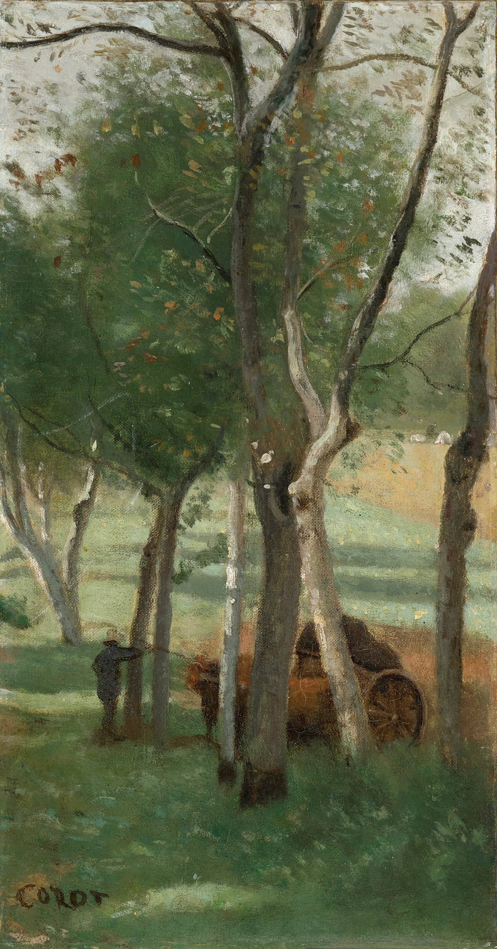 JEAN-BAPTISTE-CAMILLE COROT (PARIS 1796-1875) Un coin de verger (Auvergne) (1 of 4)