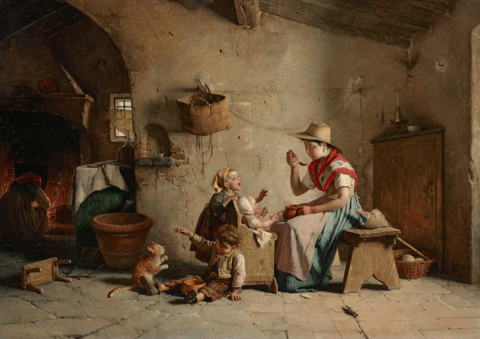 GAETANO CHIERICI (REGGIO NELL'EMILIA 1838-1920) The Midday Meal (1 of 4)