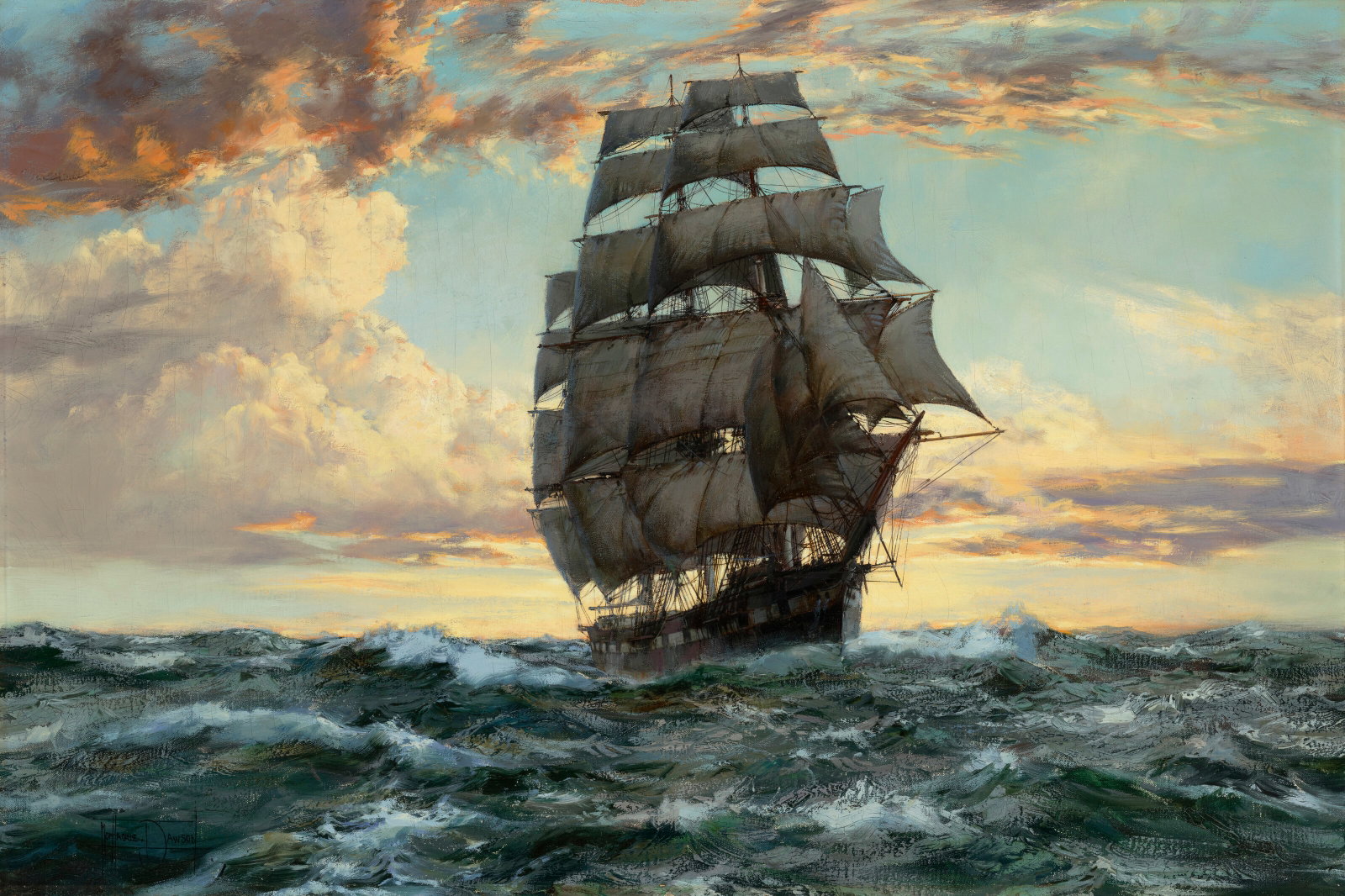 MONTAGUE DAWSON, F.R.S.A., R.S.M.A. (CHISWICK 1890-1973) The American Clipper Ship 'Rainbow' - (1 of 4)