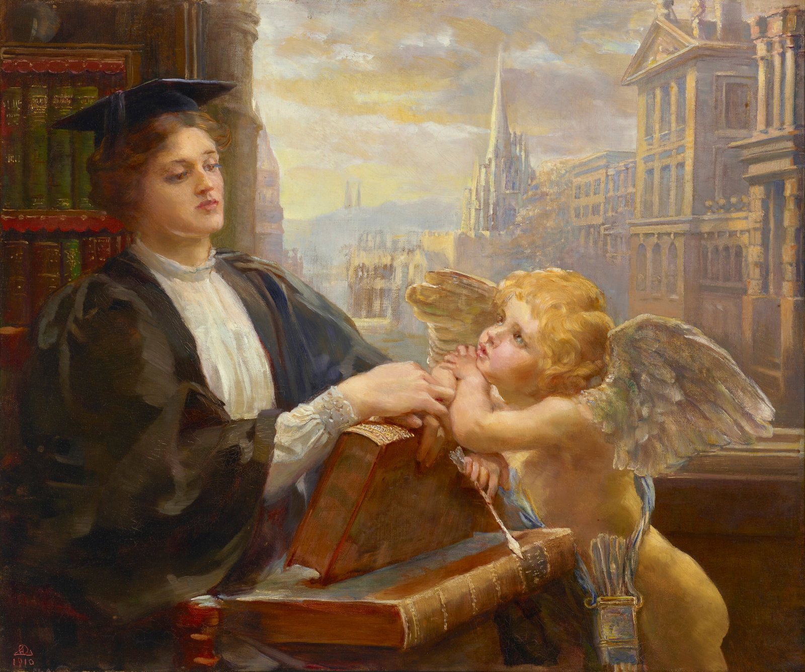 ANNA LEA MERRITT, A.R.E. (PHILADELPHIA 1844-1930 HAMPSHIRE) Love and the Bachelor Maid (1 of 4)
