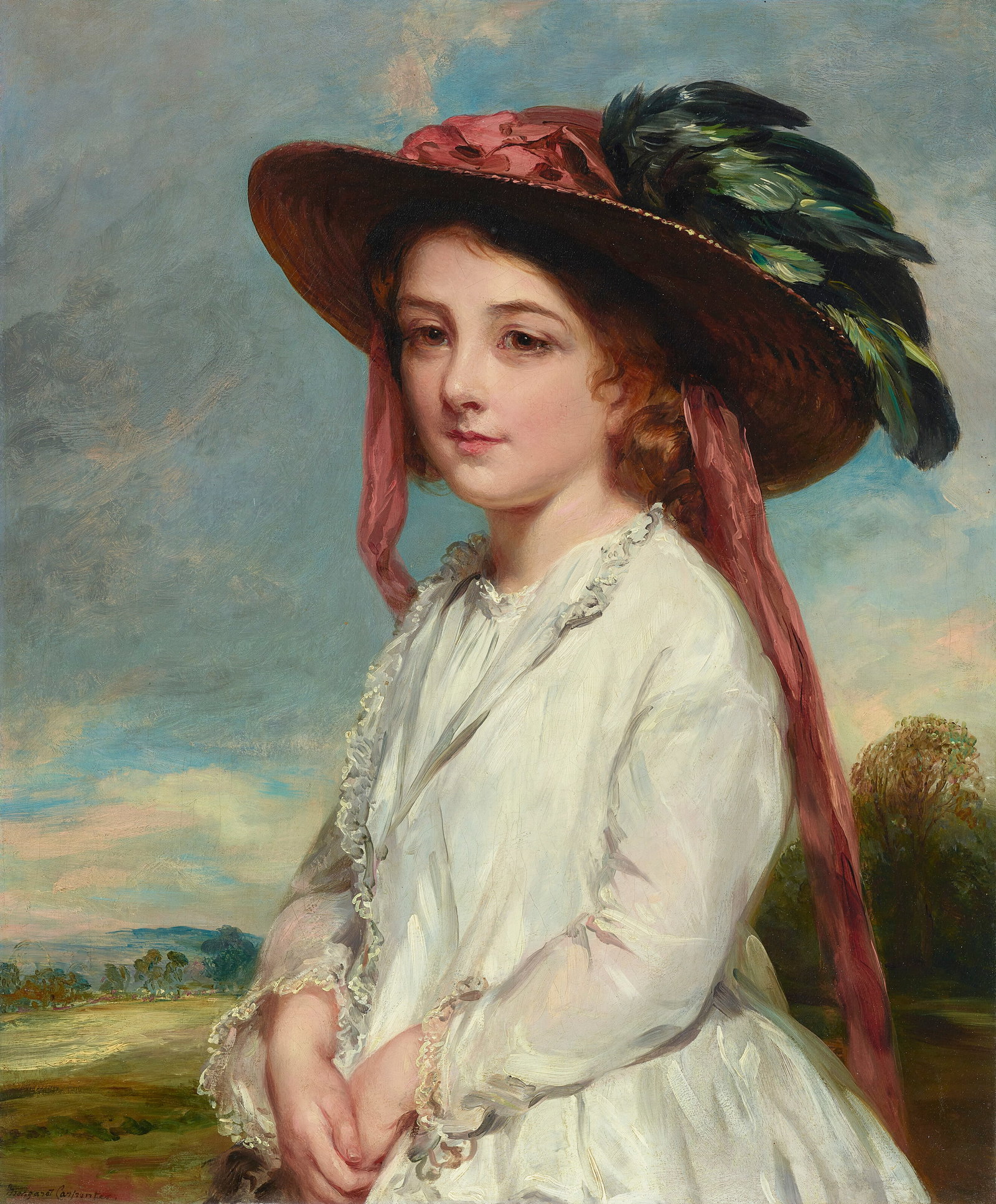 MARGARET SARAH CARPENTER (SALISBURY 1793-1872 LONDON) Miss Jane Blythe: Details MARGARET SARAH CARPENTER (SALISBURY 1793-1872 LONDON) Miss Jane Blythe signed 'Margaret Carpenter.' (lower left) oil on canvas 24 1⁄8 x 20 in. (61.3 x 50.8 cm.) Provenance T