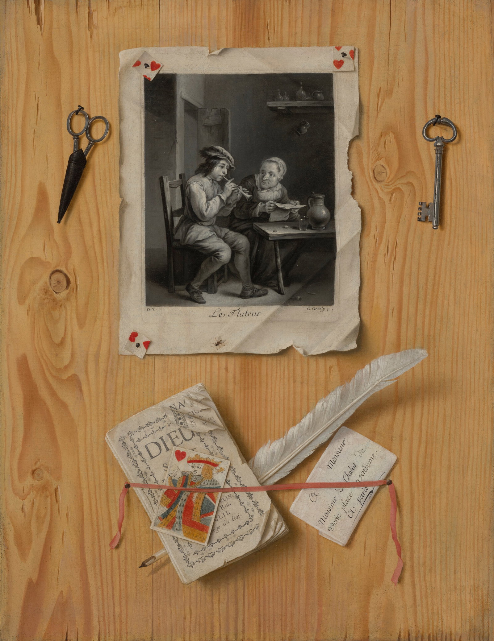 GABRIEL-GASPARD GRÉSLY (L'ISLE-SUR-LE-DOUBS 1712-1756 BESANÇON) A trompe l'oeil with an (1 of 4)