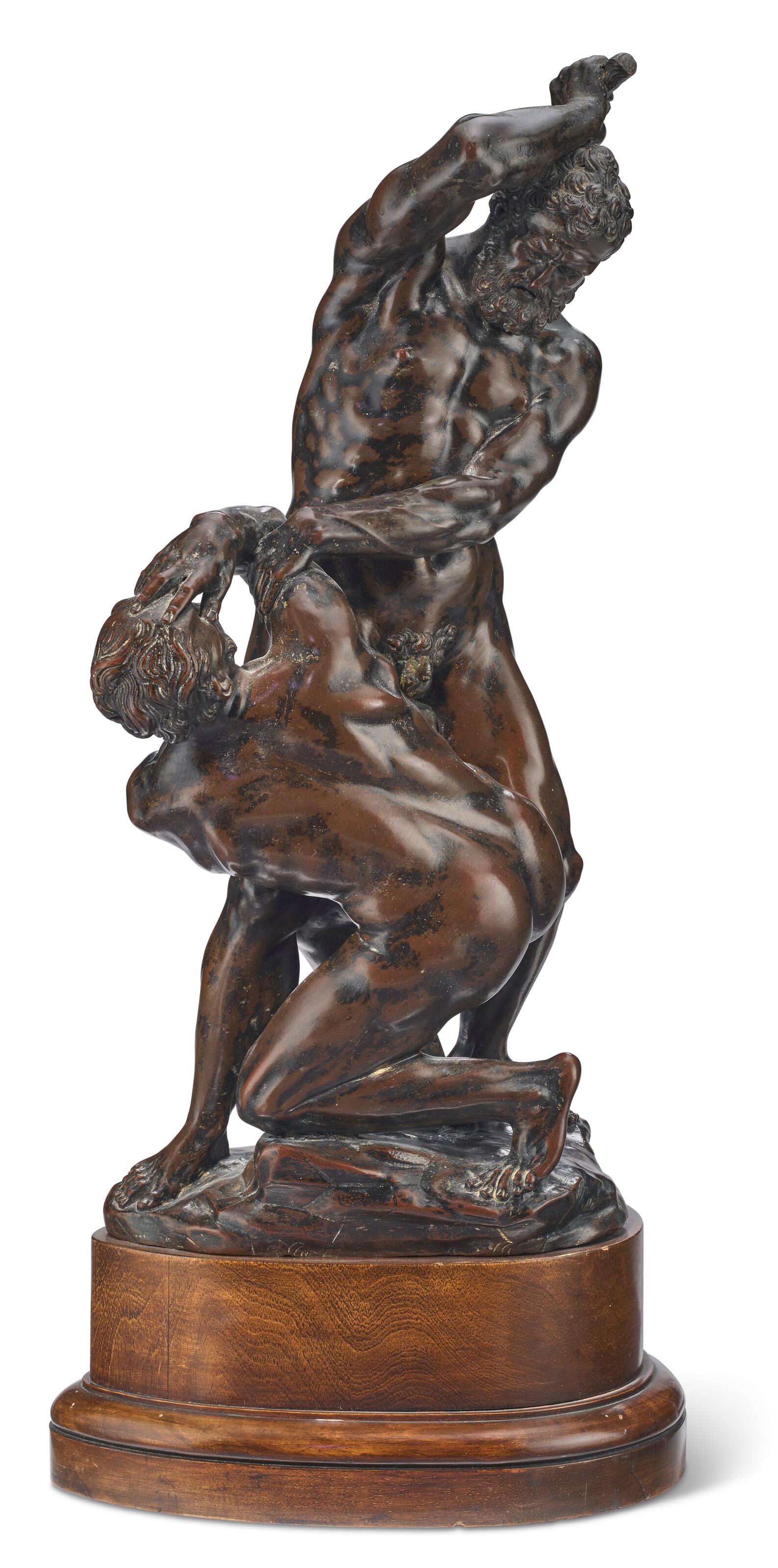 ATTRIBUTED TO VINCENZO DE' ROSSI (1525-1587), FLORENCE OR ROME, LATE 16TH/EARLY 17TH CENTURY A: Details ATTRIBUTED TO VINCENZO DE' ROSSI (1525-1587), FLORENCE OR ROME, LATE 16TH/EARLY 17TH CENTURY A BRONZE GROUP OF HERCULES SLAYING CACUS On later base bronze 17 in. (43.2 cm.) high 23 ¾ in. 