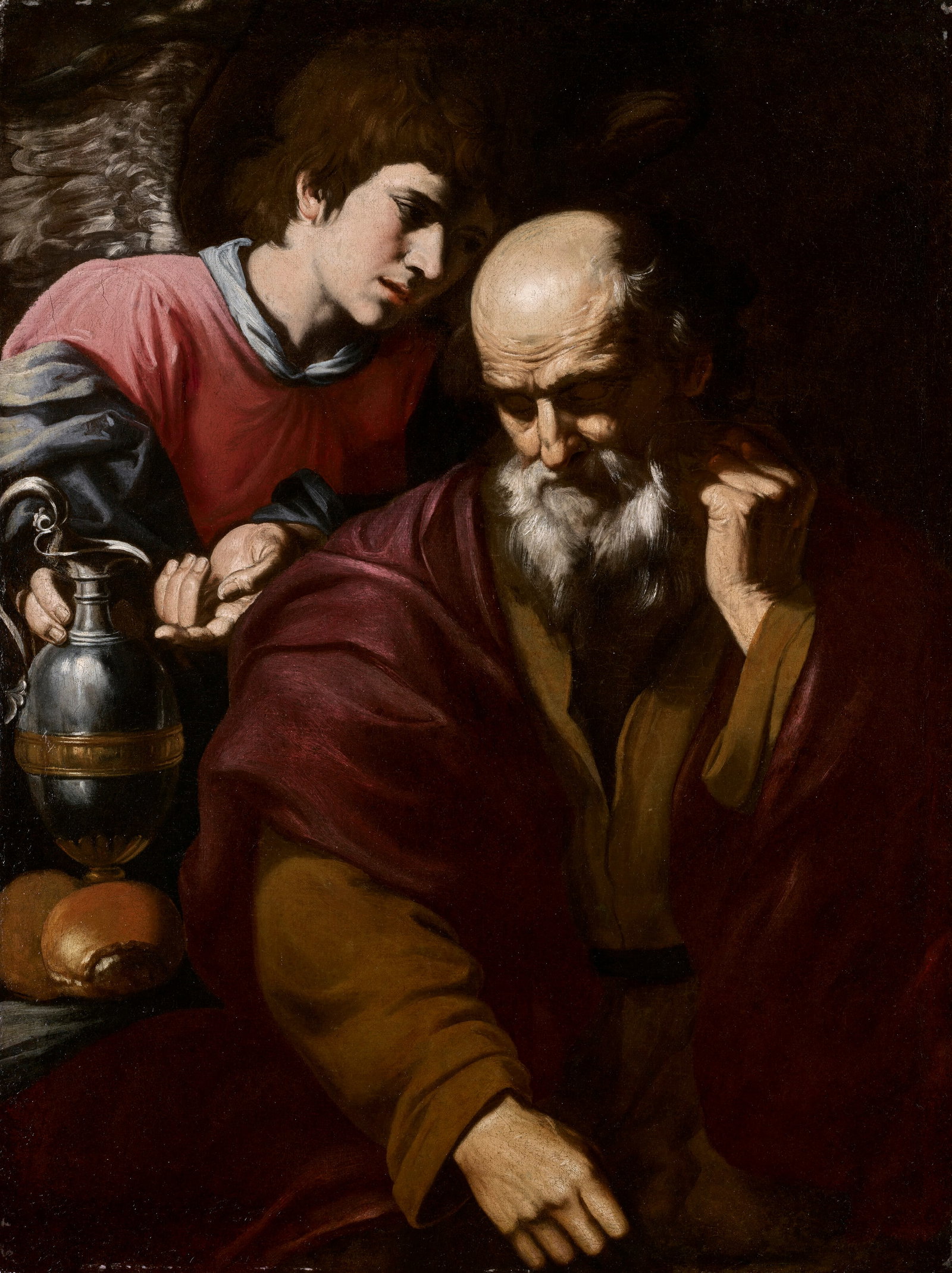 FRANCESCO GLIELMO (ACTIVE NAPLES, FIRST HALF OF 17TH CENTURY) Elijah and the Angel: Details FRANCESCO GLIELMO (ACTIVE NAPLES, FIRST HALF OF 17TH CENTURY) Elijah and the Angel oil on canvas 40 5⁄8 x 30 3⁄8 in. (103.2 x 77.2 cm.) Provenance (Probably) A.M. Pierre Barb